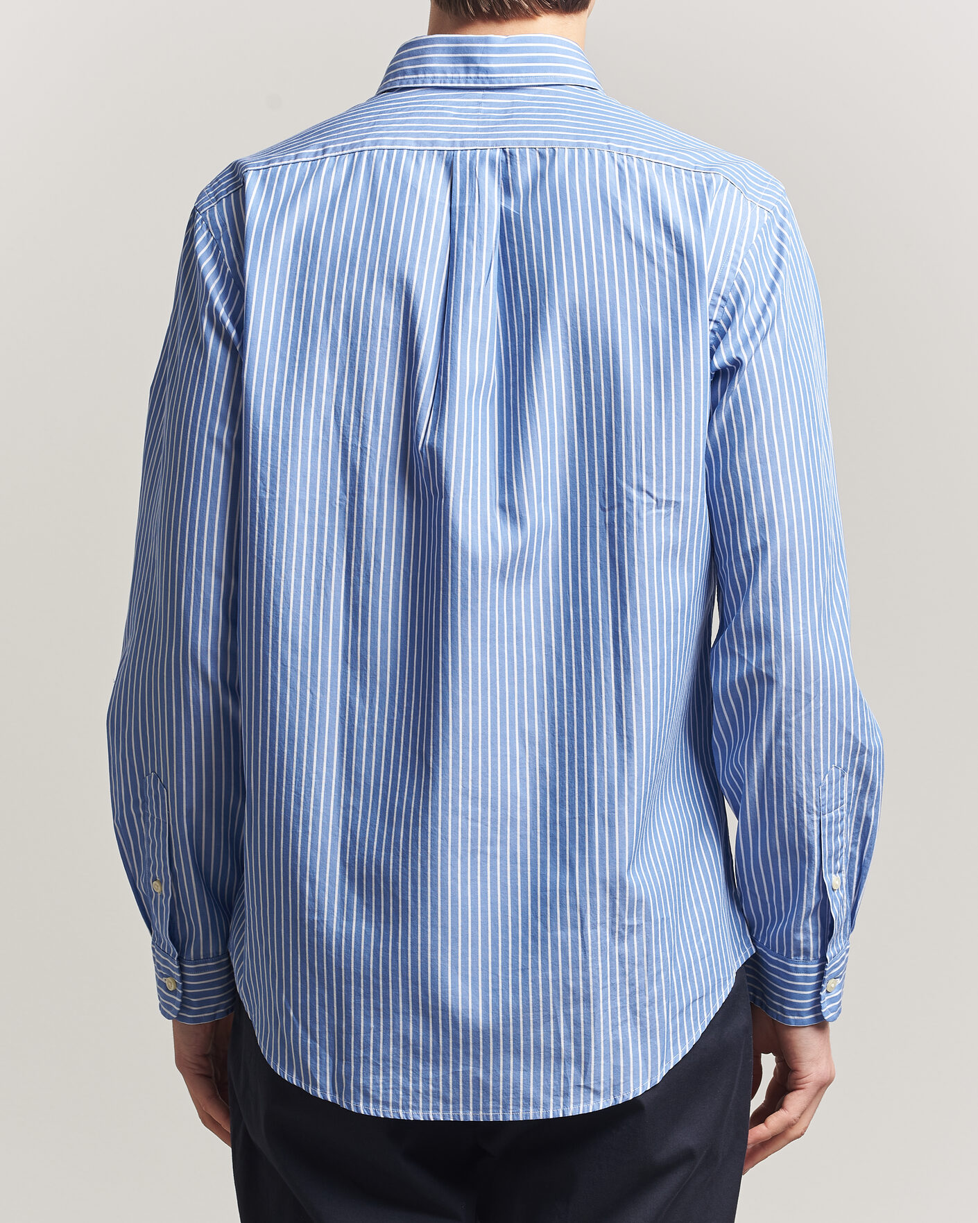Uomini | Camicie | Polo Ralph Lauren | Custom Fit Poplin Striped Shirt Medium Blue