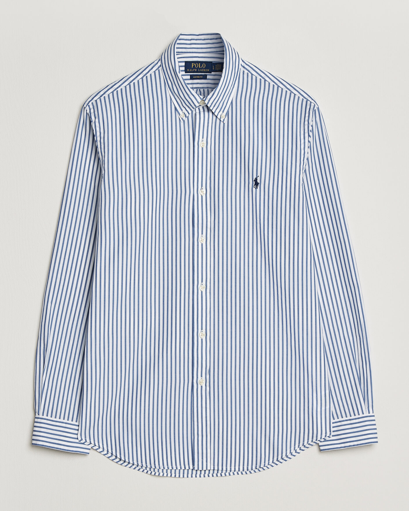 Uomini | Camicie | Polo Ralph Lauren | Custom Fit Poplin Striped Shirt Blue