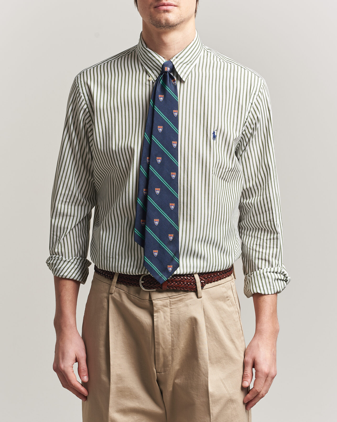 Uomini | Camicie | Polo Ralph Lauren | Custom Fit Poplin Striped Shirt Garden Trail