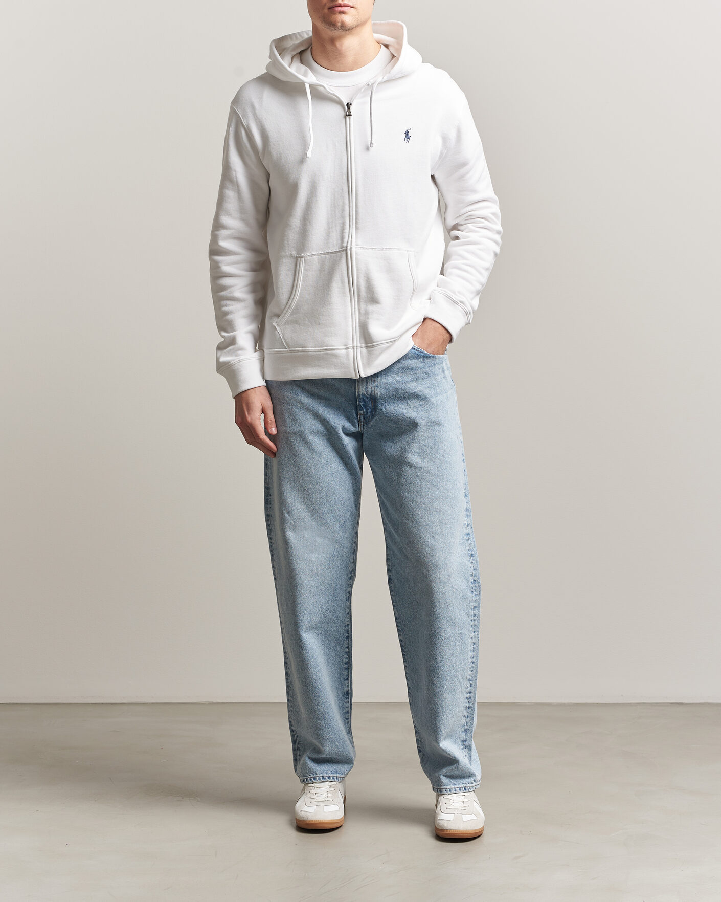 Uomini |  | Polo Ralph Lauren | Island Terry Full Zip Hoodie White