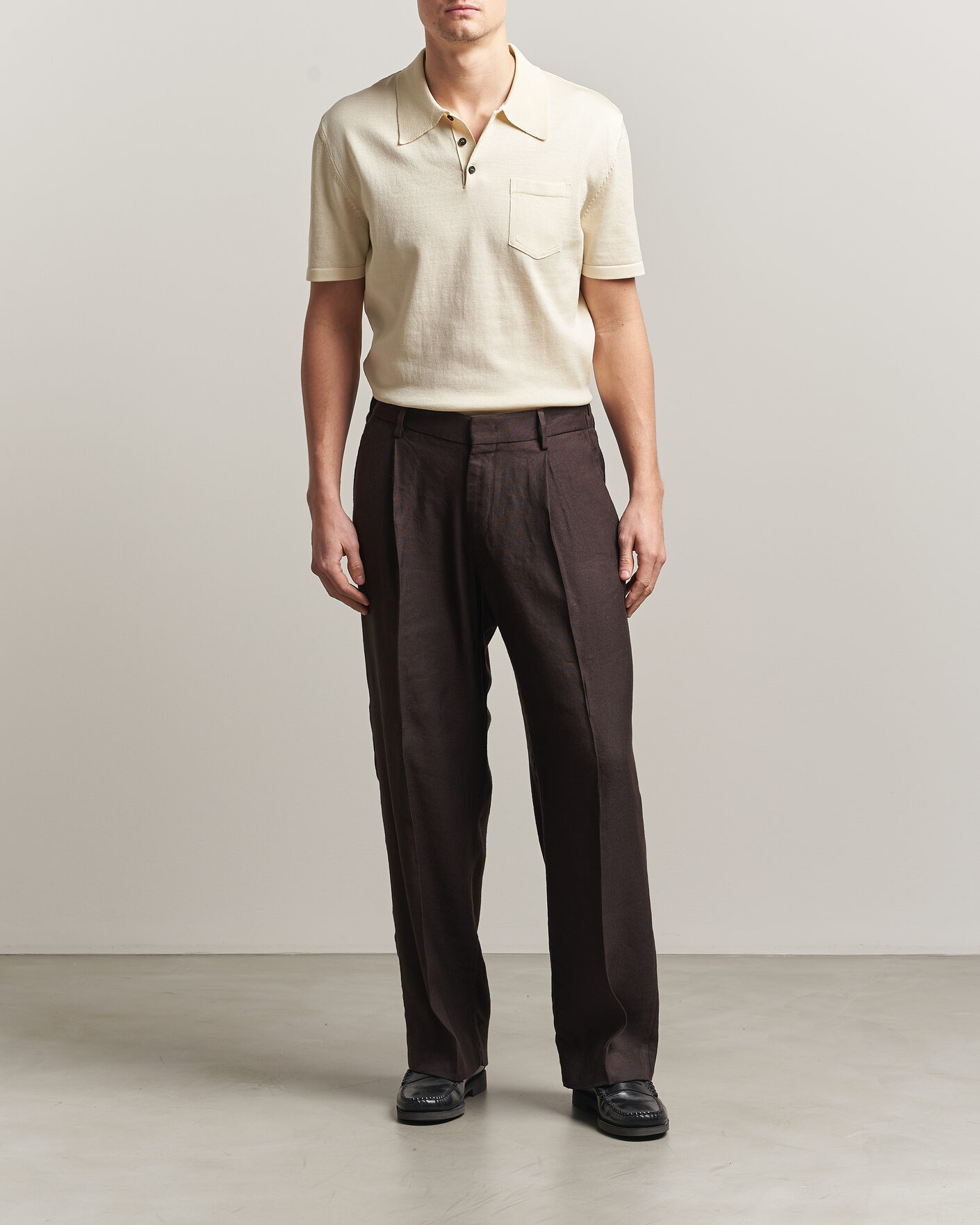 Uomini | Polo | A.P.C. | Colin Knitted Polo Ecru