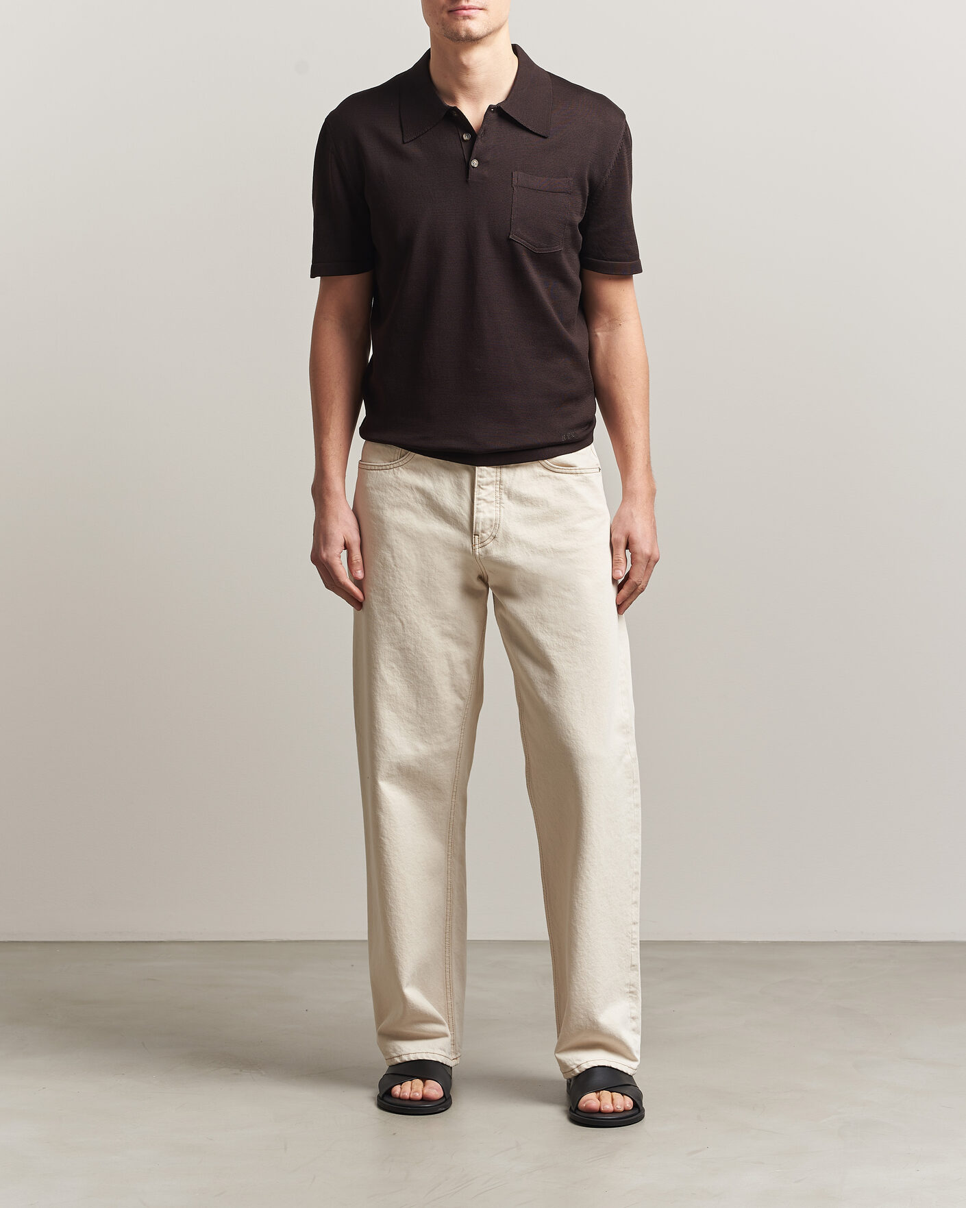 Uomini | Polo | A.P.C. | Colin Knitted Polo Brown