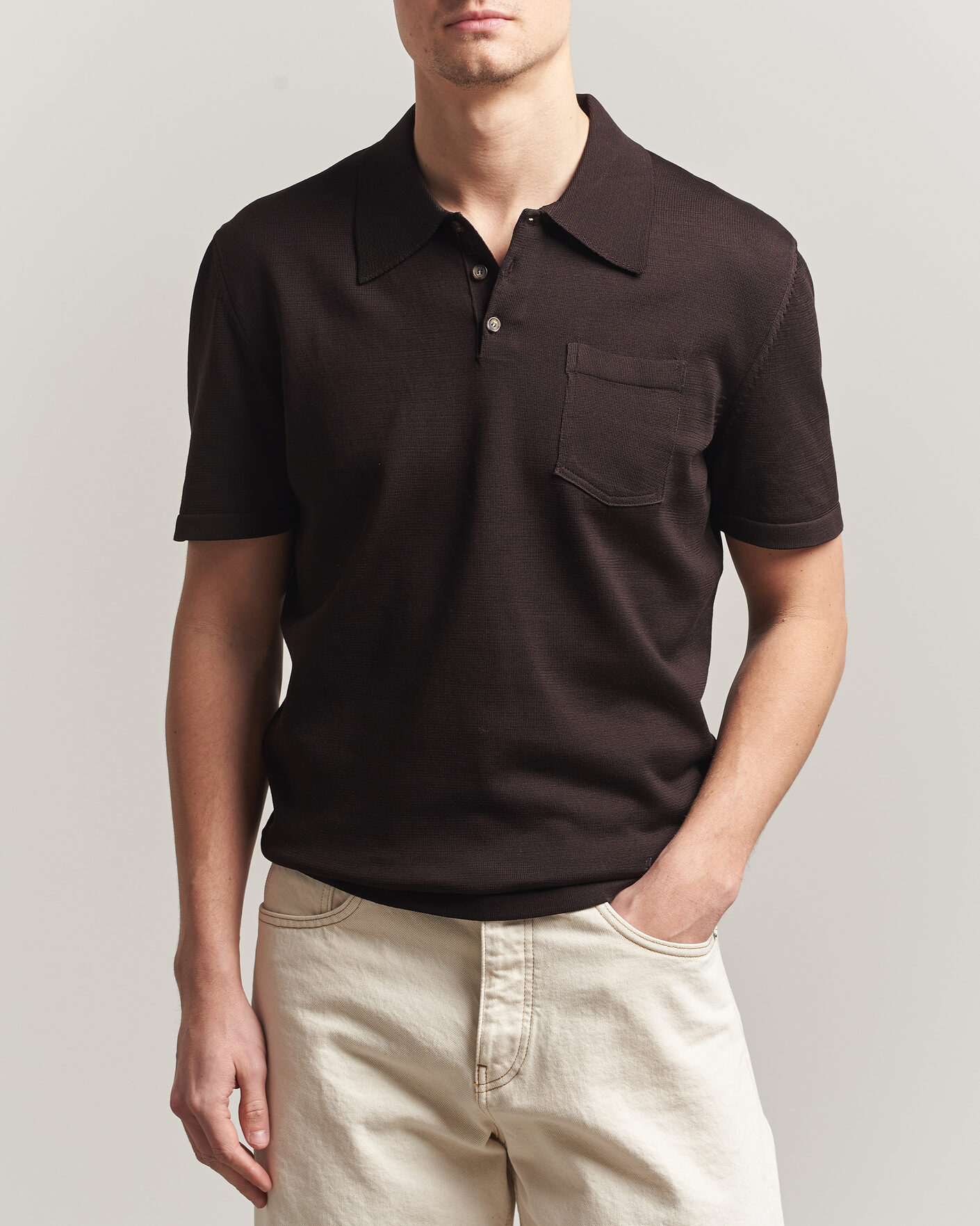 Uomini | Polo | A.P.C. | Colin Knitted Polo Brown