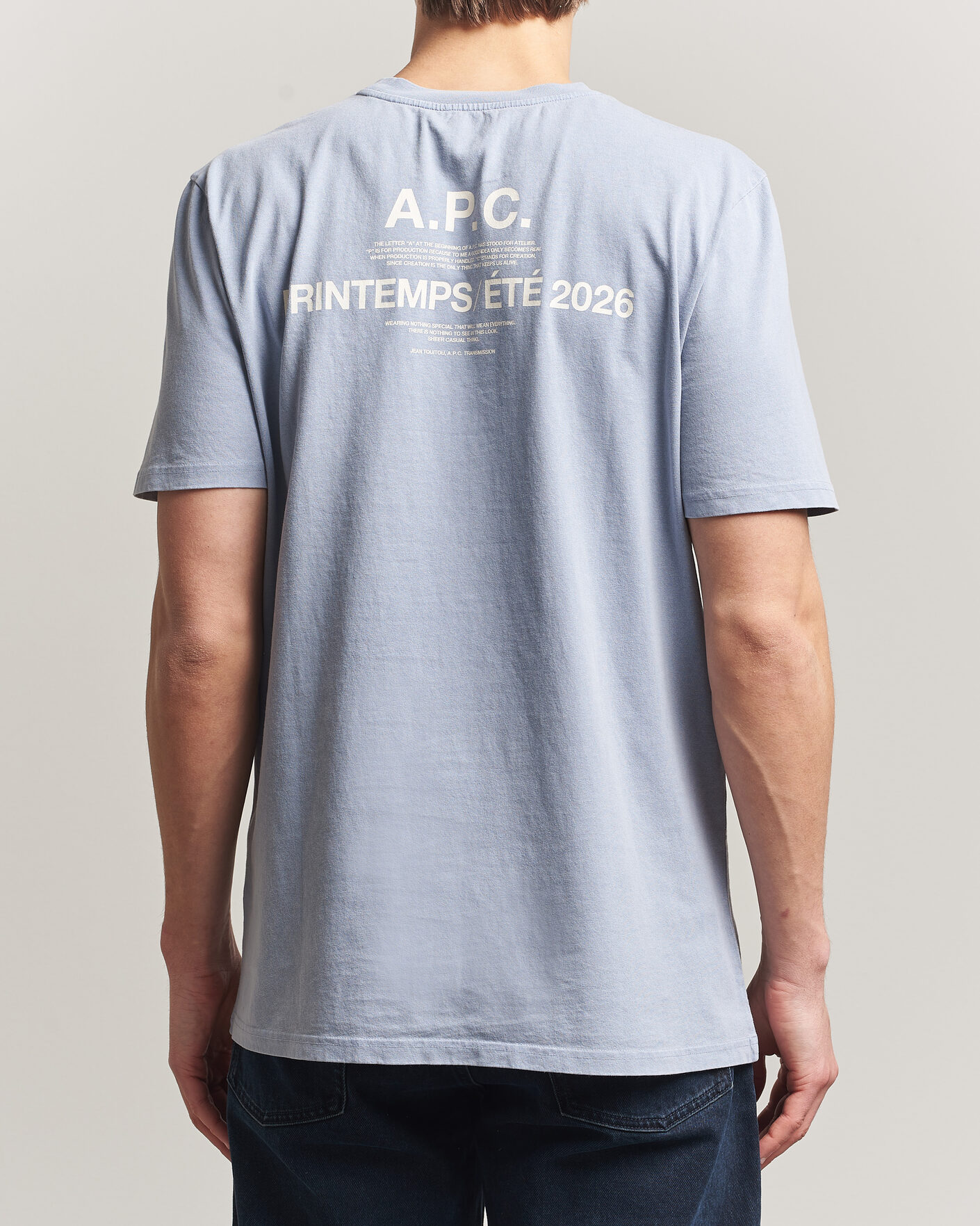 Uomini | T-shirt | A.P.C. | Printed Crew Neck T-Shirt Light Blue