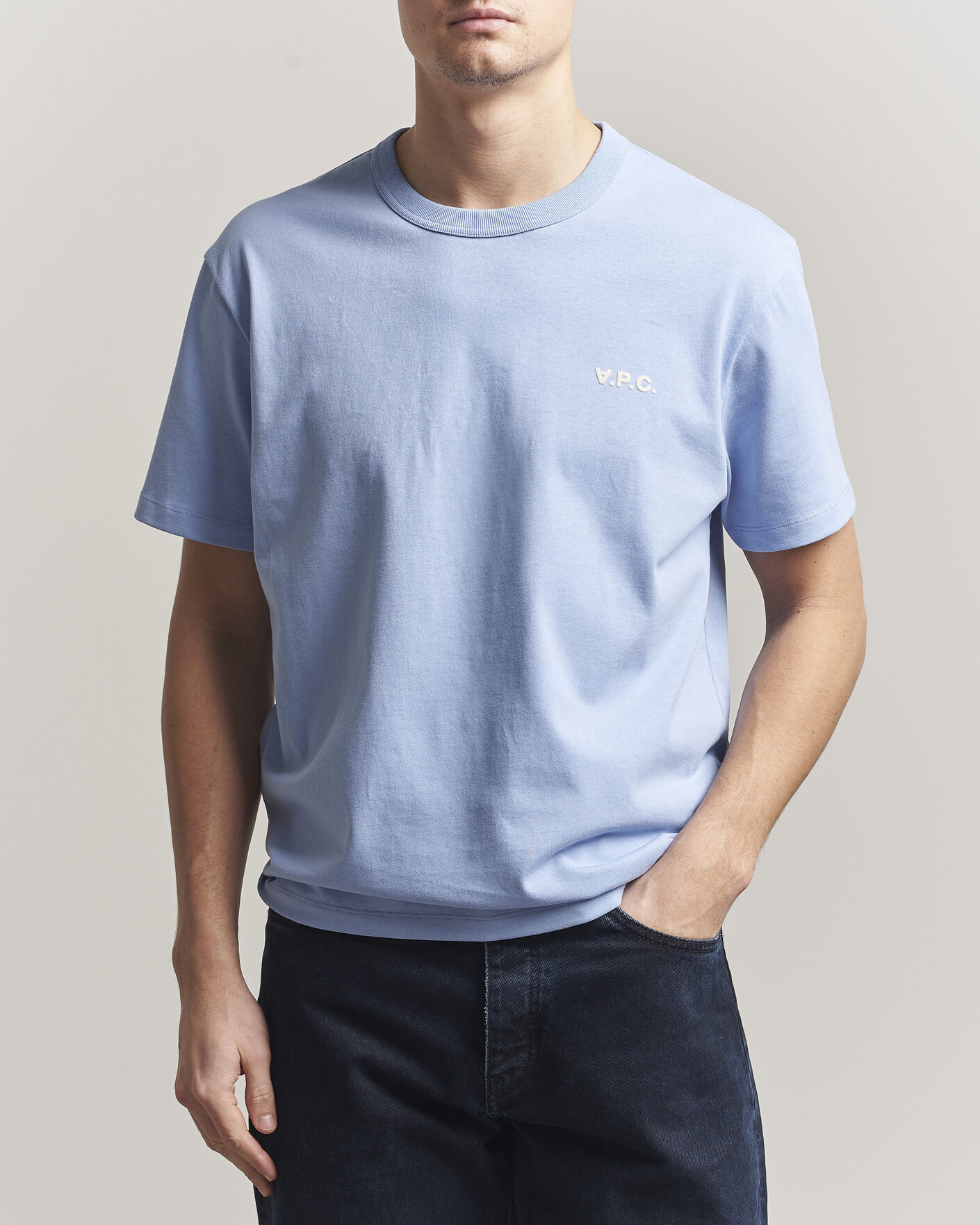 Uomini | T-shirt | A.P.C. | Boxy Fit Petit VPC T-Shirt Light Blue