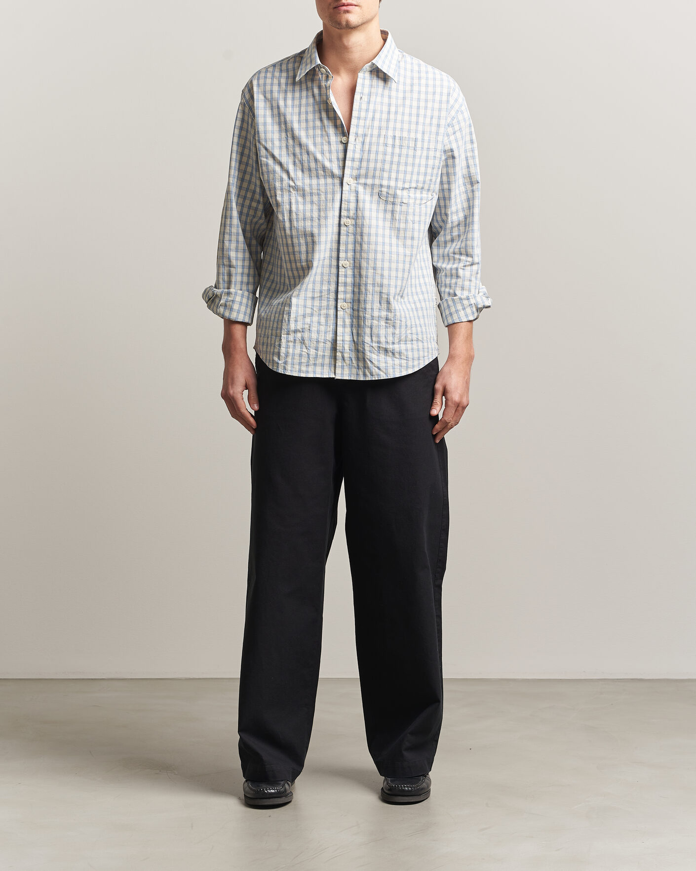 Uomini | Pantaloni | A.P.C. | Lou Cotton/Linen Drawstring Trousers Faded Black