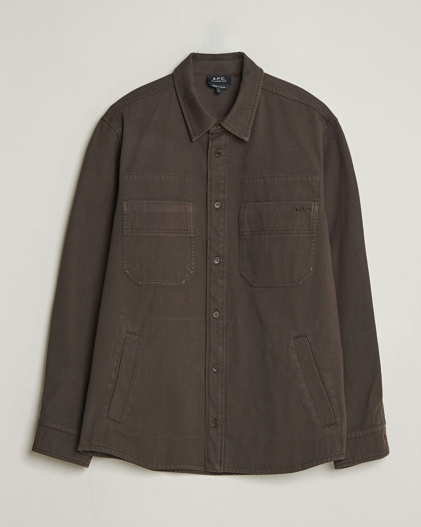 Uomini | Camicie | A.P.C. | Noah Cotton Overshirt Dark Brown