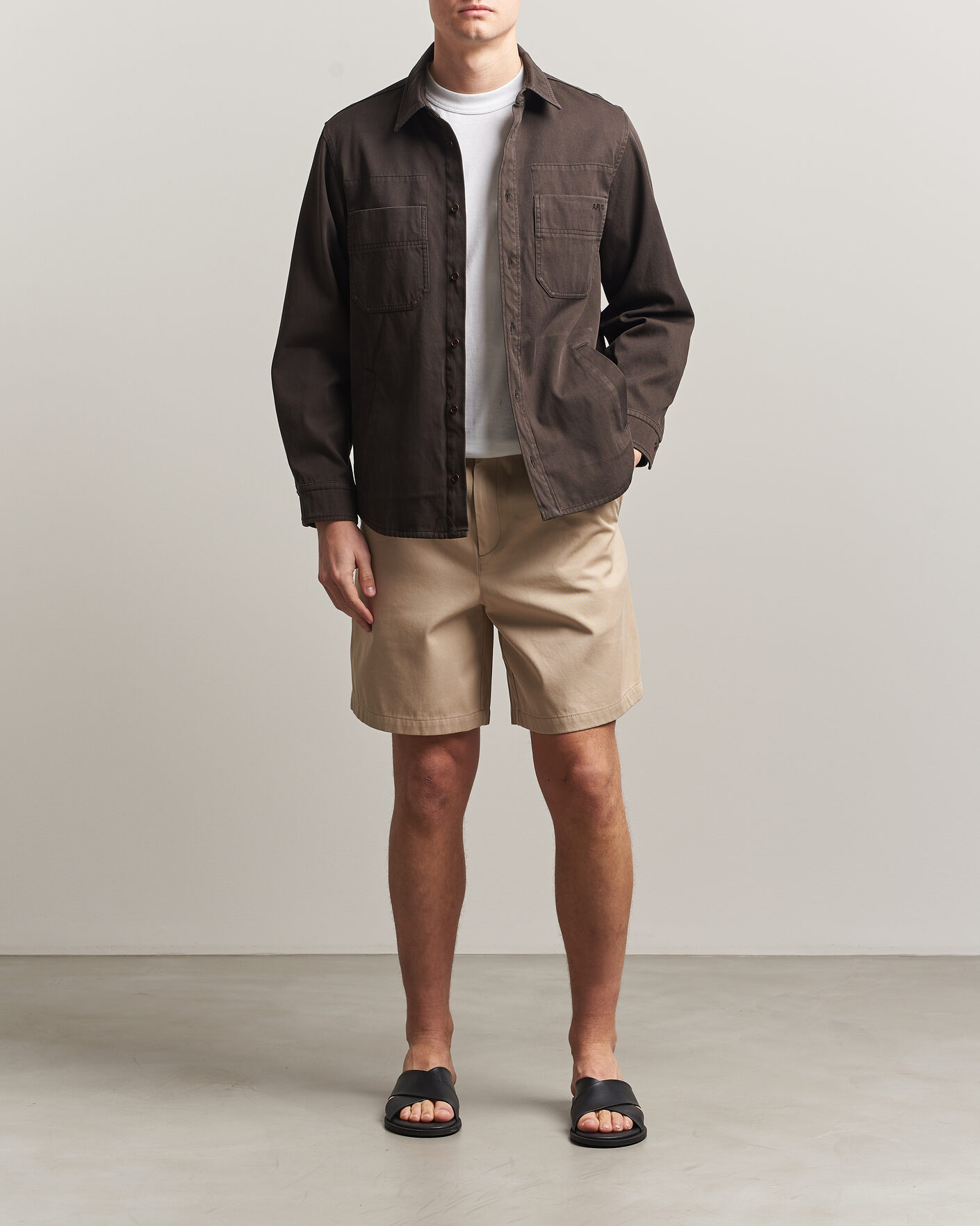 Uomini | Camicie | A.P.C. | Noah Cotton Overshirt Dark Brown