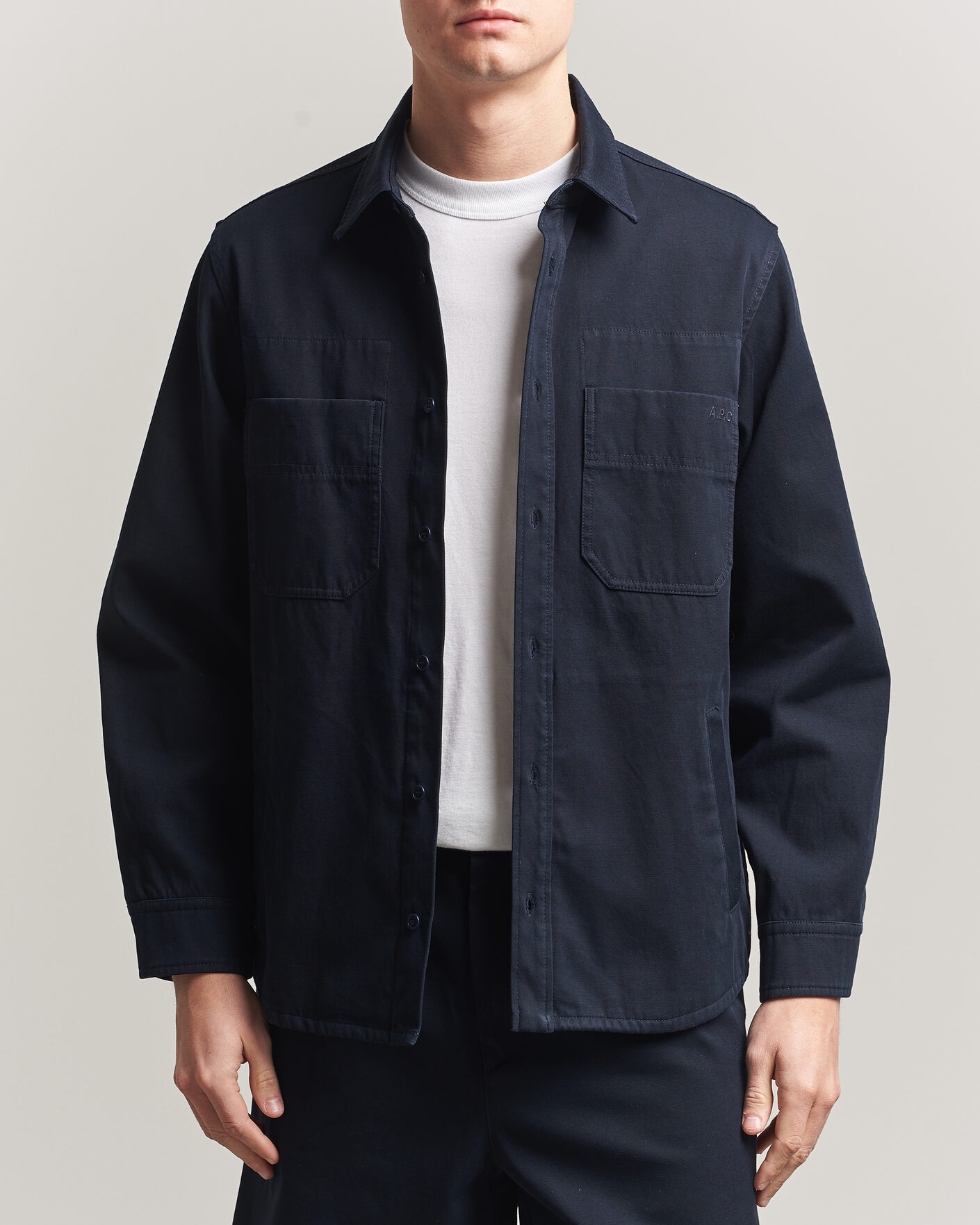 Uomini | Camicie | A.P.C. | Noah Cotton Overshirt Dark Navy
