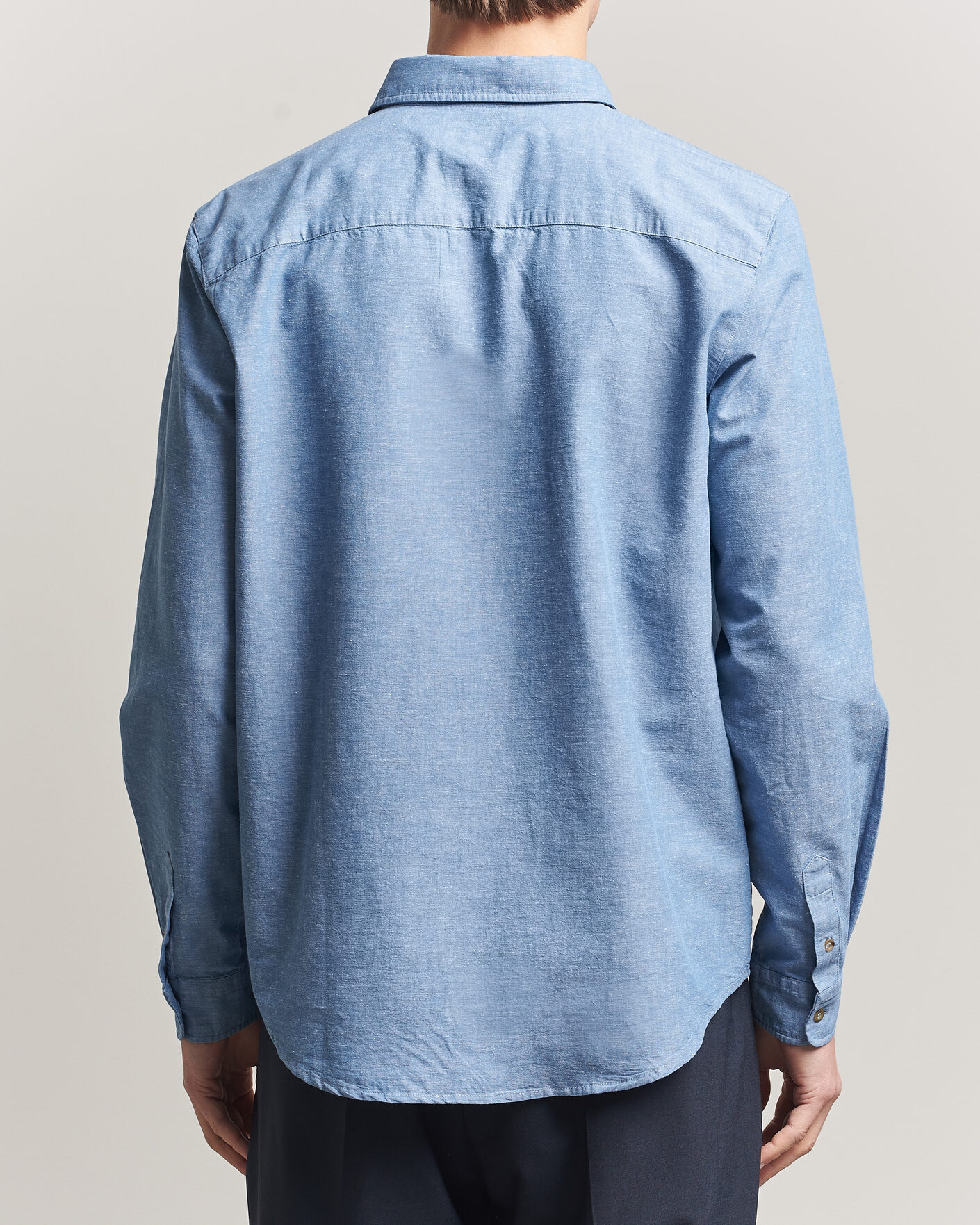 Uomini | Camicie | A.P.C. | Harris Cotton/Linen Shirt Blue