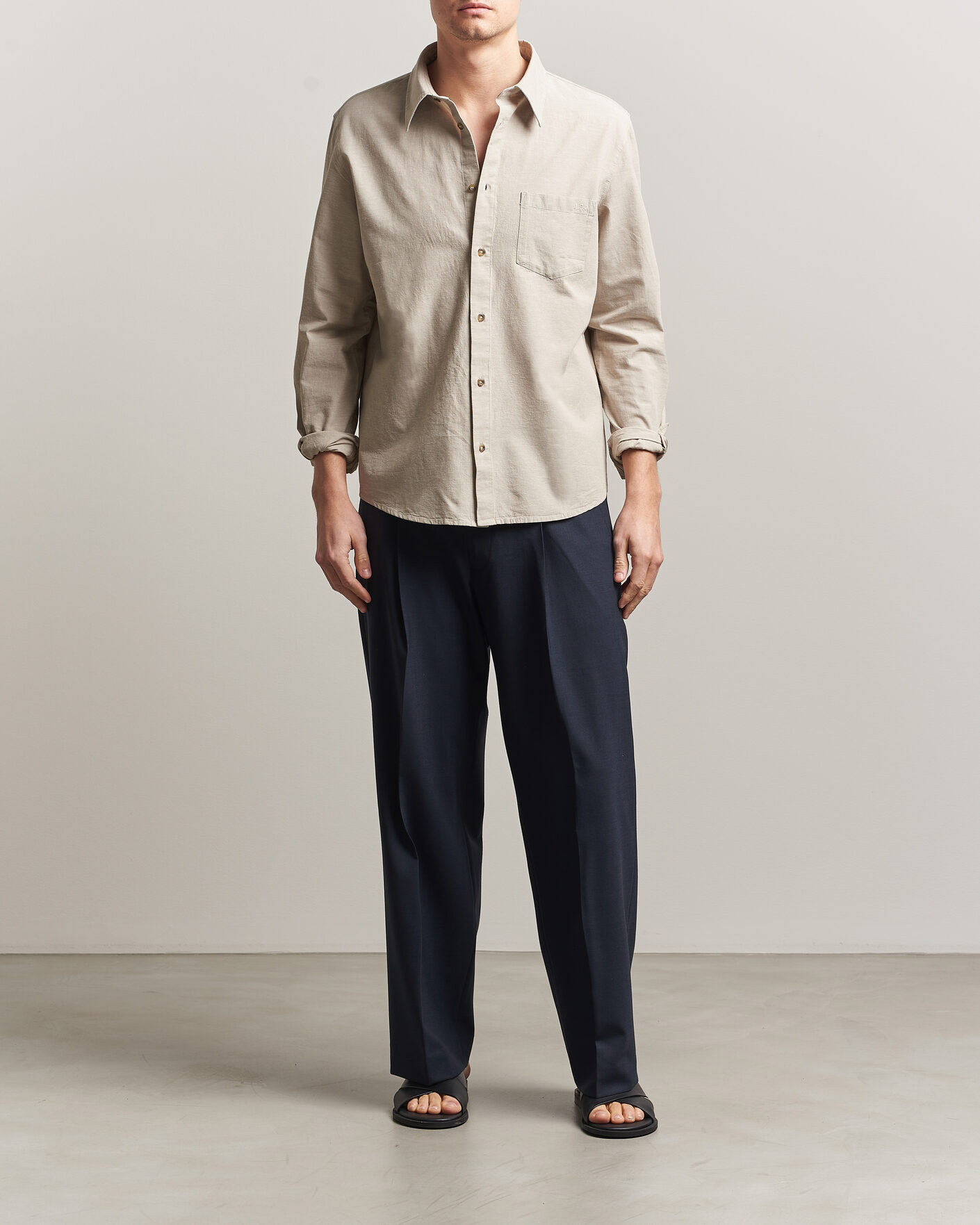 Uomini | Camicie | A.P.C. | Harris Cotton/Linen Shirt Sage Green