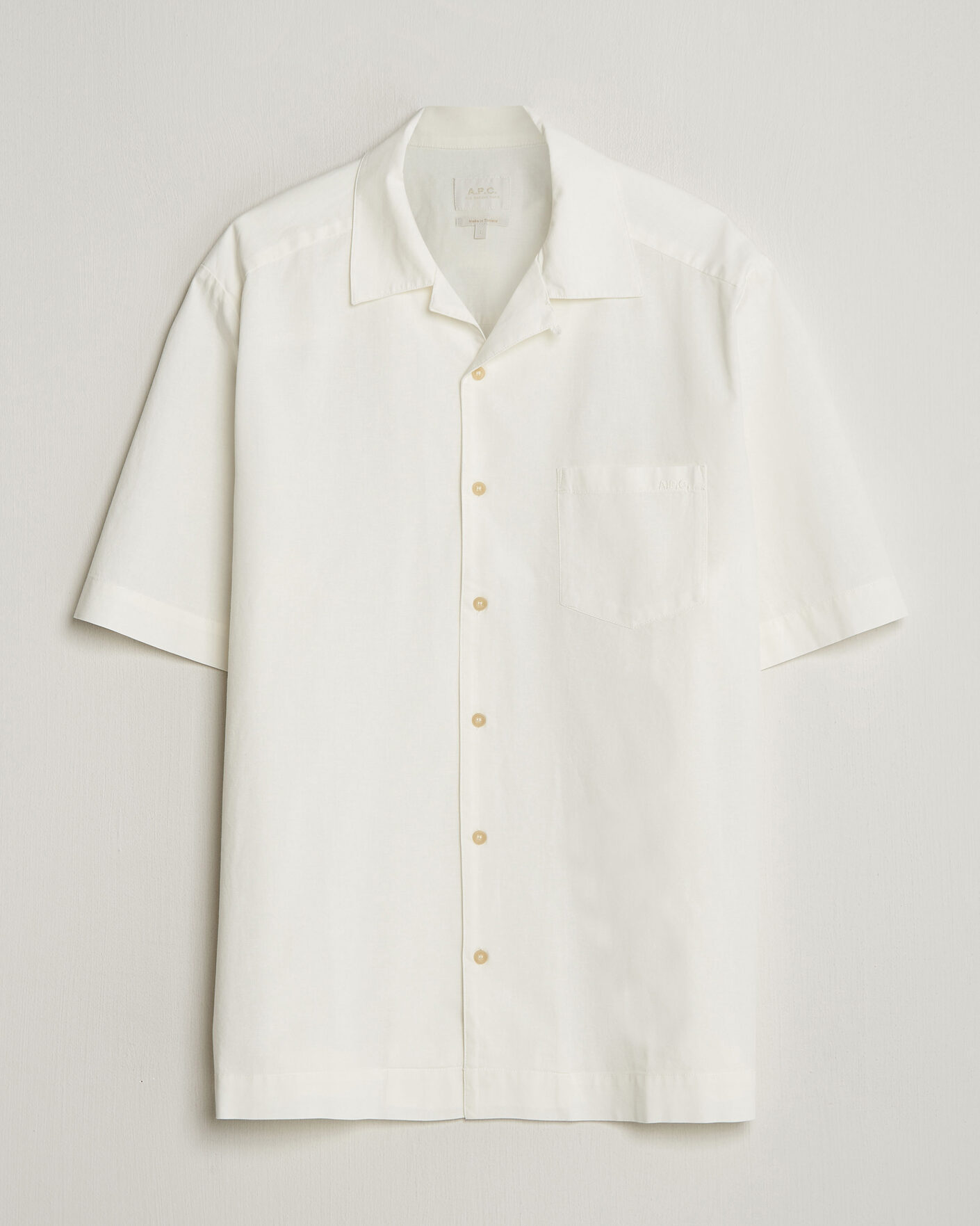 Uomini | Camicie | A.P.C. | Jude Cotton/Linen Short Sleeve Shirt White
