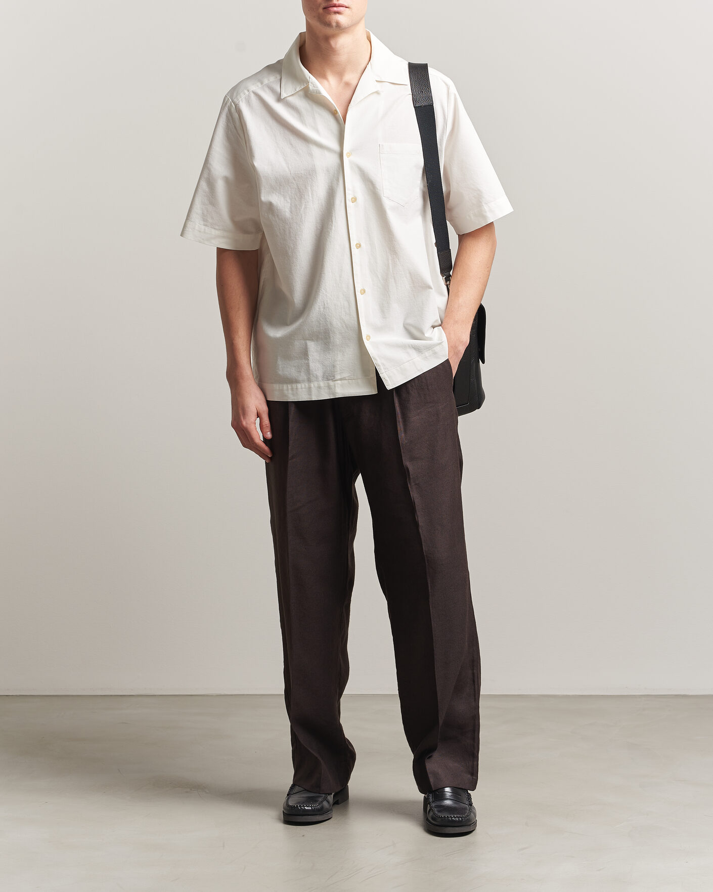Uomini | Camicie | A.P.C. | Jude Cotton/Linen Short Sleeve Shirt White