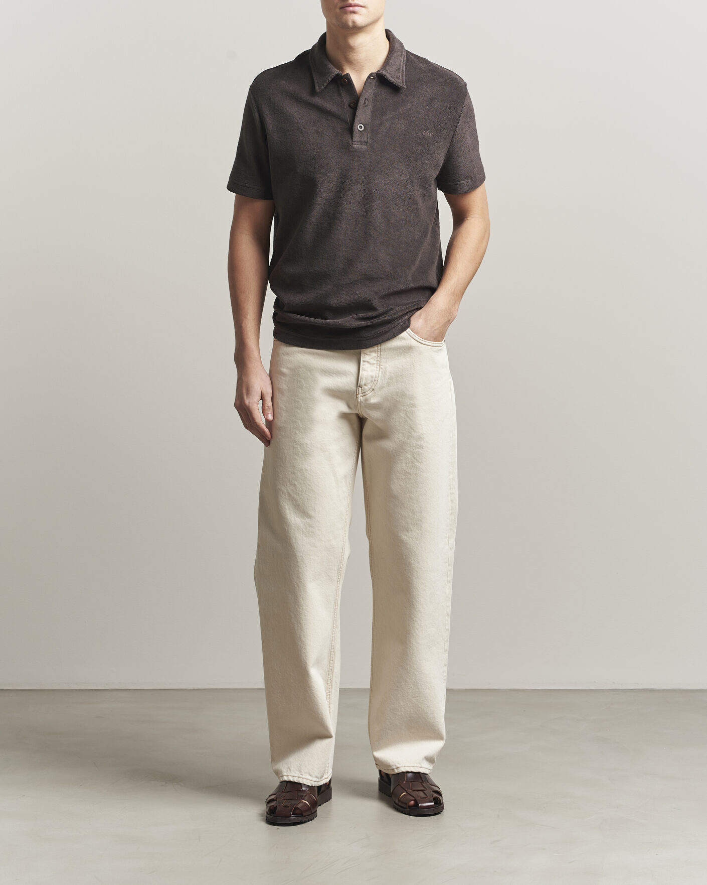 Uomini | Polo | A.P.C. | Julian Cotton Knitted Polo Brown