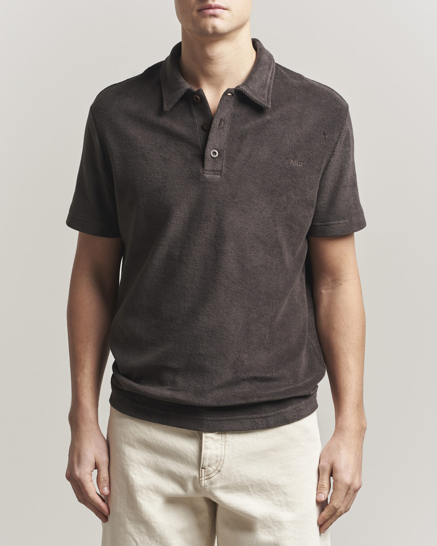 Uomini | Polo | A.P.C. | Julian Cotton Knitted Polo Brown