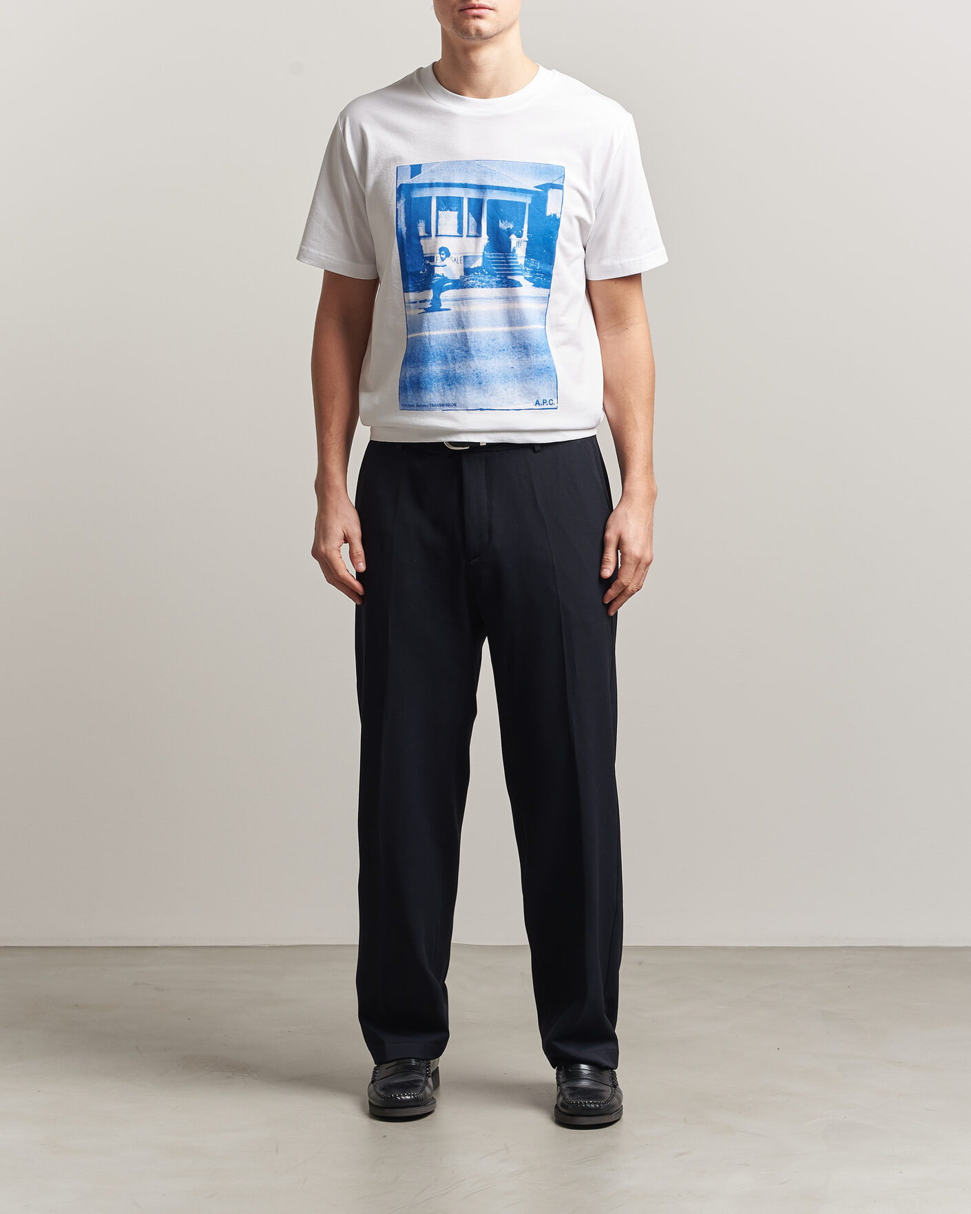 Uomini | T-shirt | A.P.C. | Cali Printed T-Shirt Blue