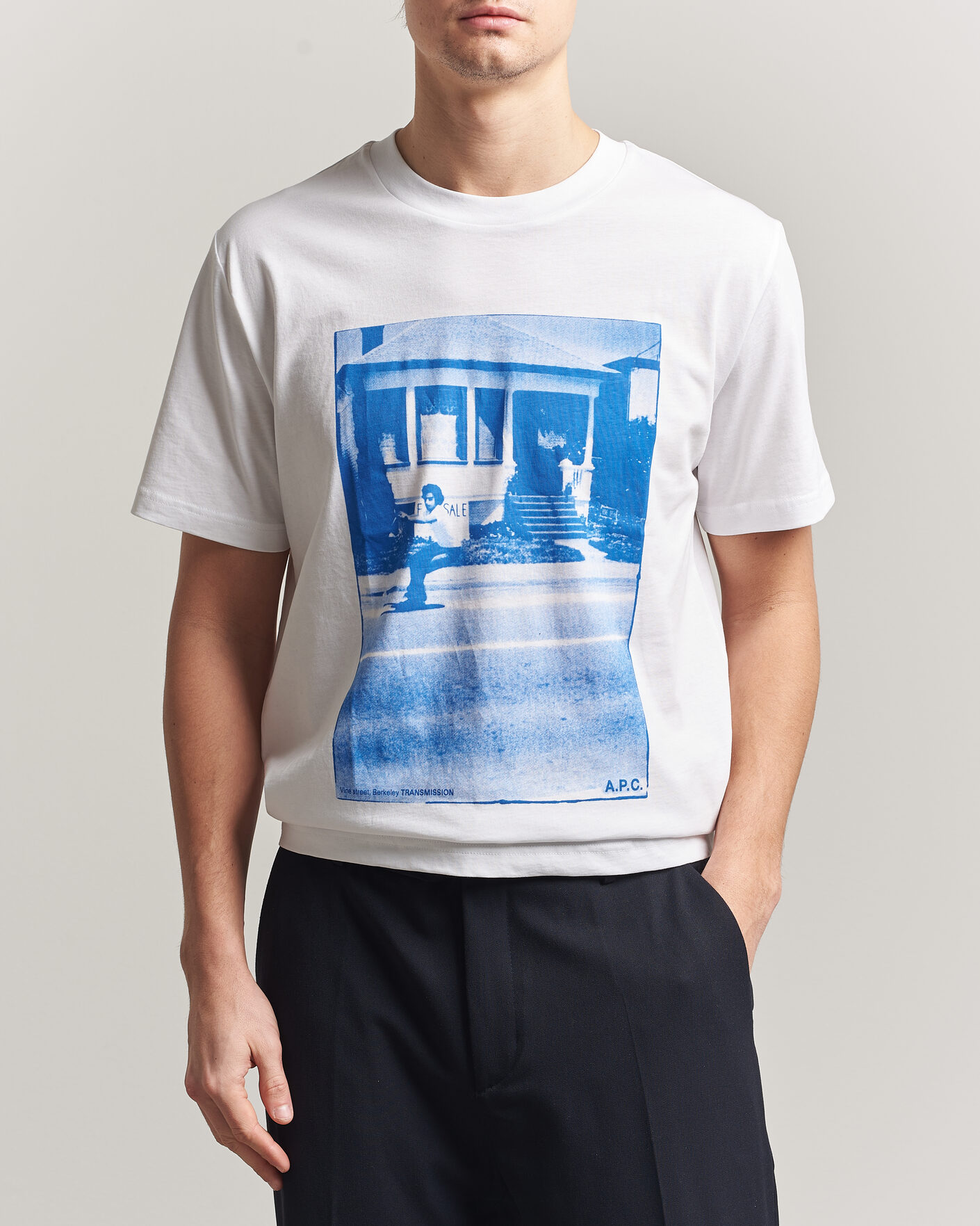Uomini | T-shirt | A.P.C. | Cali Printed T-Shirt Blue