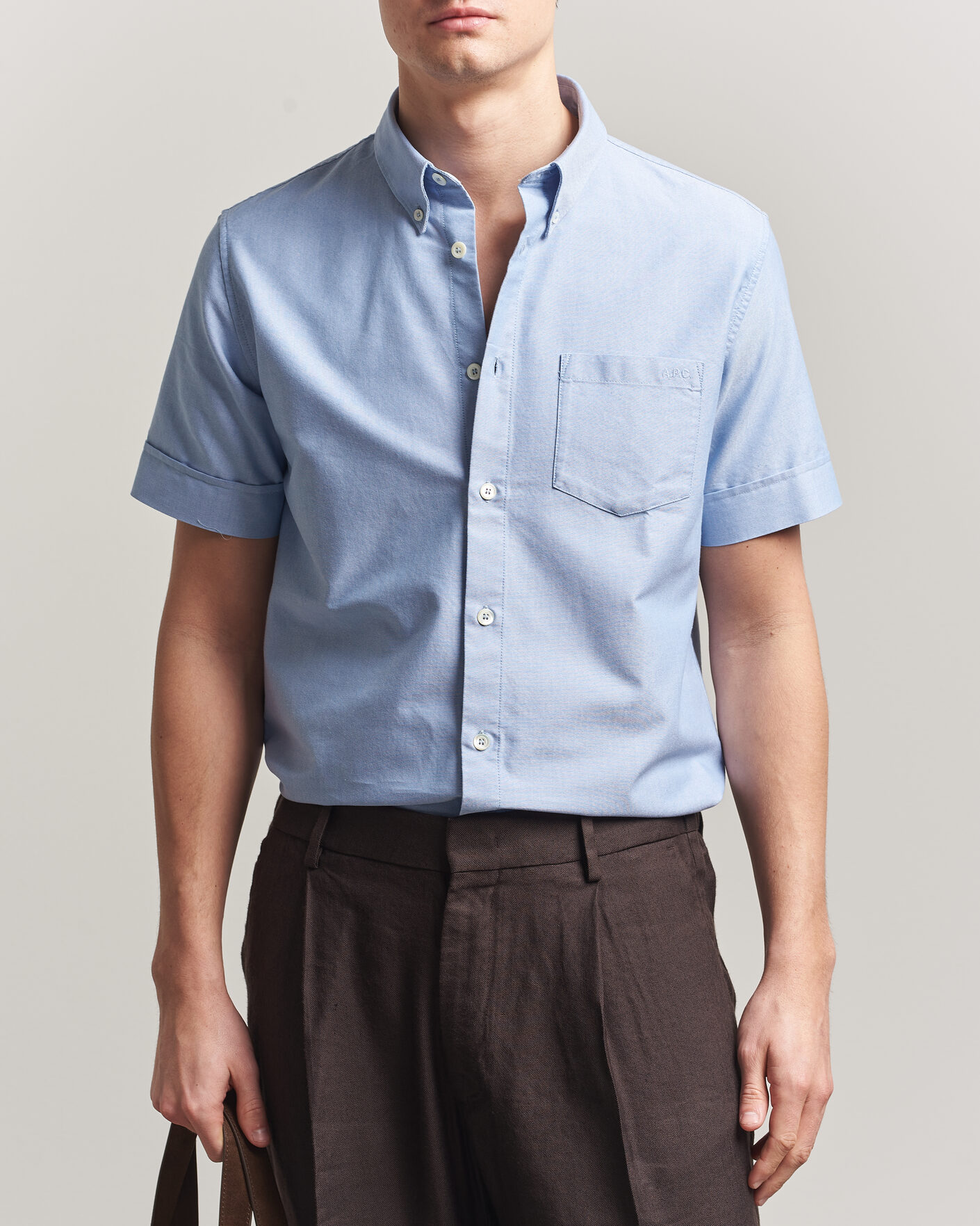 Uomini | Camicie | A.P.C. | Jack Short Sleeve Shirt Light Blue