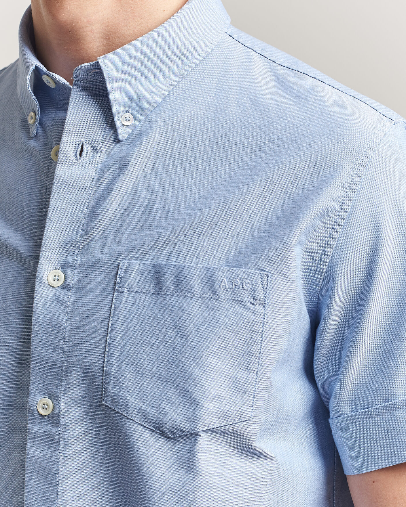 Uomini | Camicie | A.P.C. | Jack Short Sleeve Shirt Light Blue