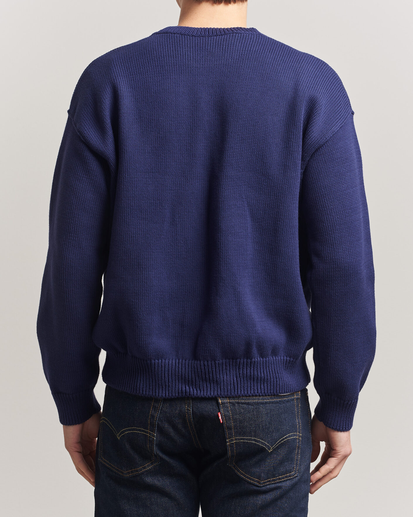 Uomini | Maglieria | A.P.C. | Leo Cotton Knitted Sweater Dark Blue