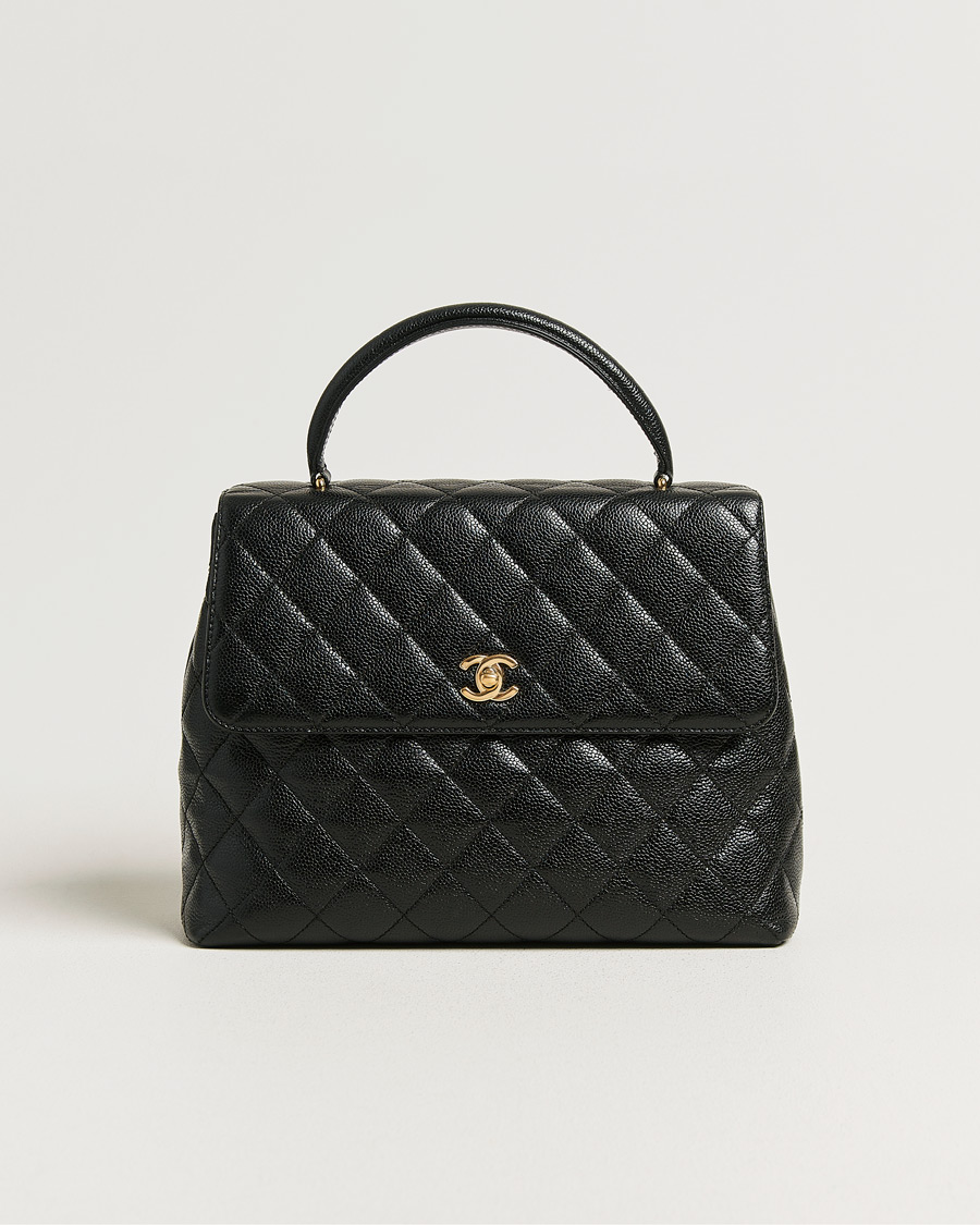Uomini | Pre-Owned & Vintage Bags | Chanel Pre-Owned | Kelly Top Handle Bag Caviar Black