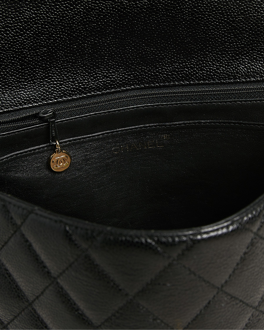 Uomini | Pre-Owned & Vintage Bags | Chanel Pre-Owned | Kelly Top Handle Bag Caviar Black