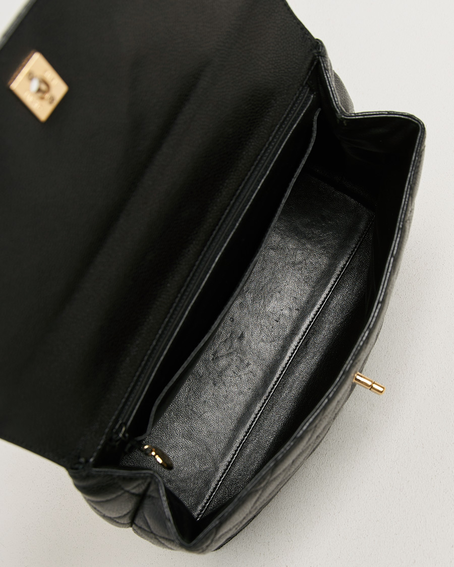 Uomini | Pre-Owned & Vintage Bags | Chanel Pre-Owned | Kelly Top Handle Bag Caviar Black