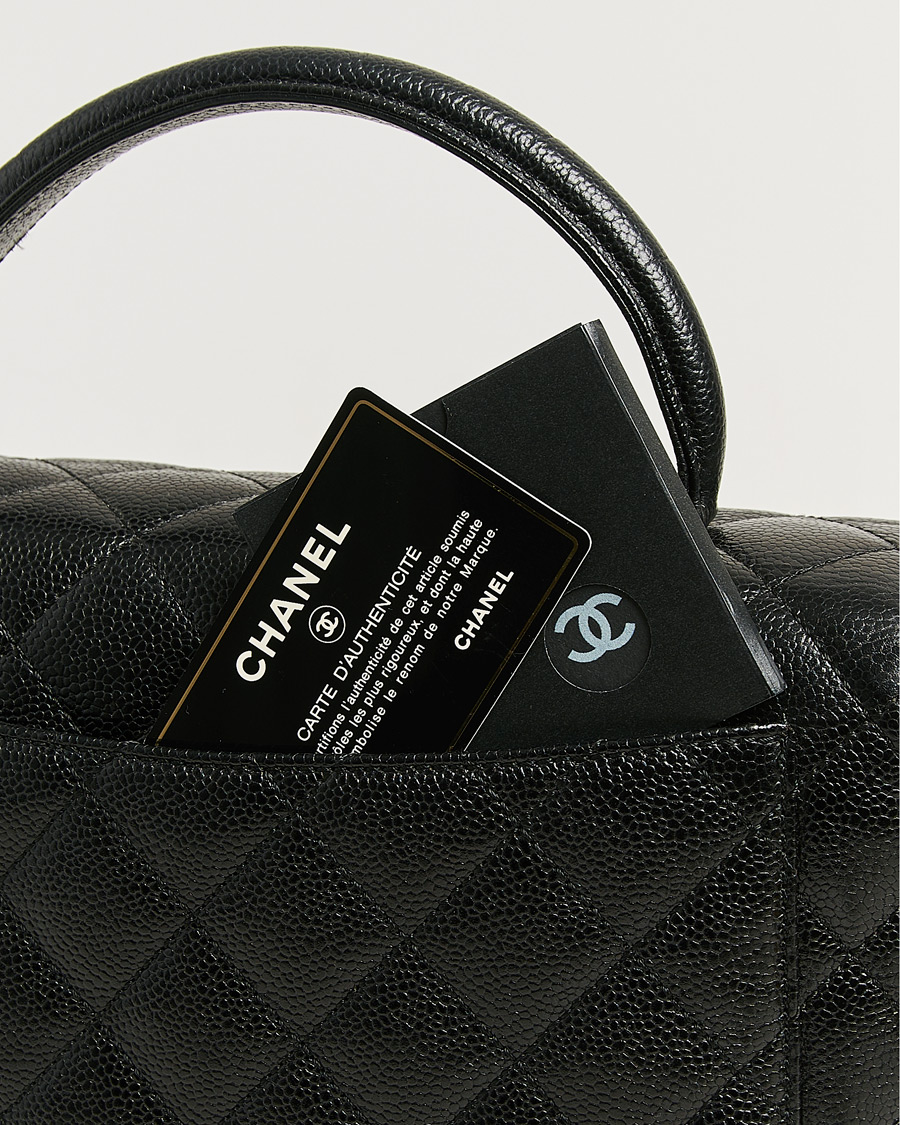 Uomini | Pre-Owned & Vintage Bags | Chanel Pre-Owned | Kelly Top Handle Bag Caviar Black