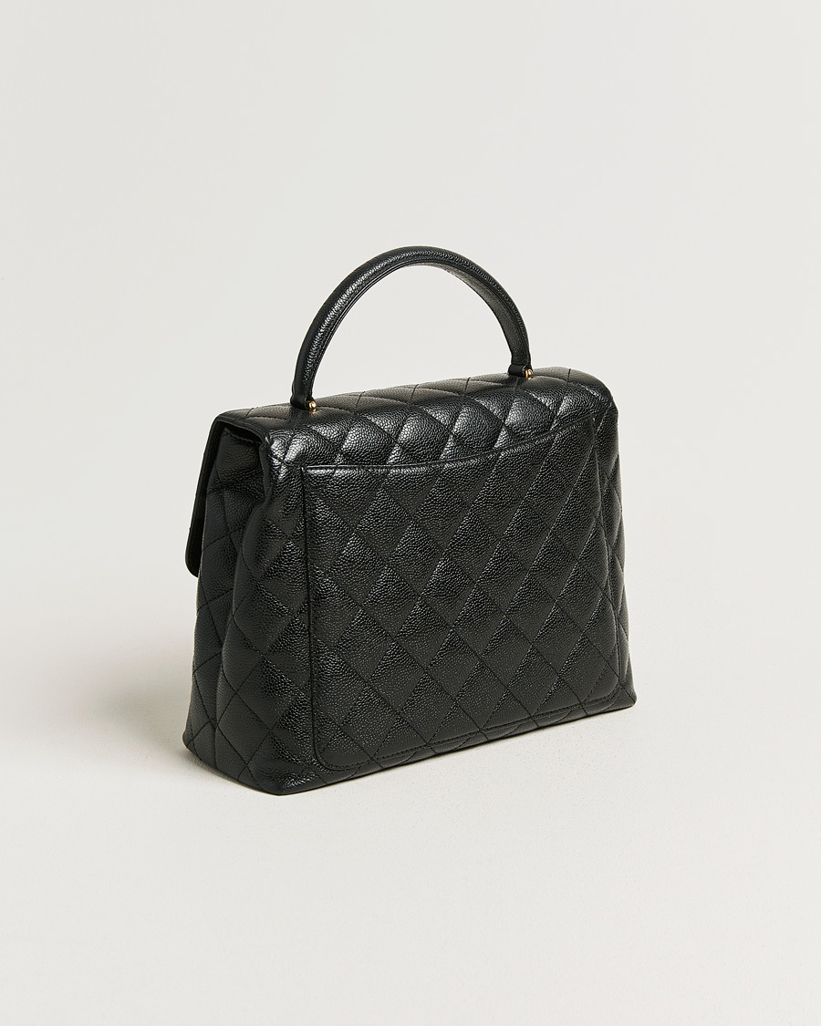Uomini | Pre-Owned & Vintage Bags | Chanel Pre-Owned | Kelly Top Handle Bag Caviar Black