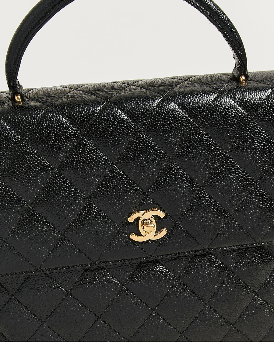 Uomini | Pre-Owned & Vintage Bags | Chanel Pre-Owned | Kelly Top Handle Bag Caviar Black
