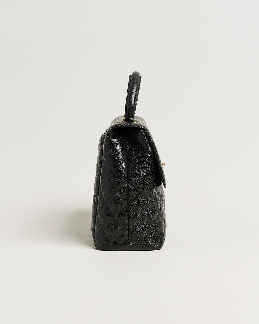 Uomini | Pre-Owned & Vintage Bags | Chanel Pre-Owned | Kelly Top Handle Bag Caviar Black
