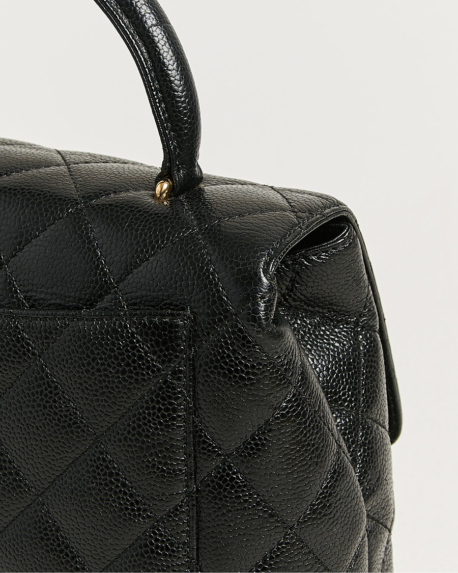 Uomini | Pre-Owned & Vintage Bags | Chanel Pre-Owned | Kelly Top Handle Bag Caviar Black