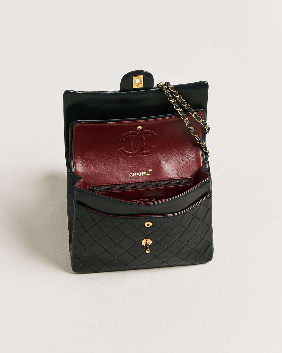 Uomini | Pre-Owned & Vintage Bags | Chanel Pre-Owned | Single Flap Bag Lambskin Black