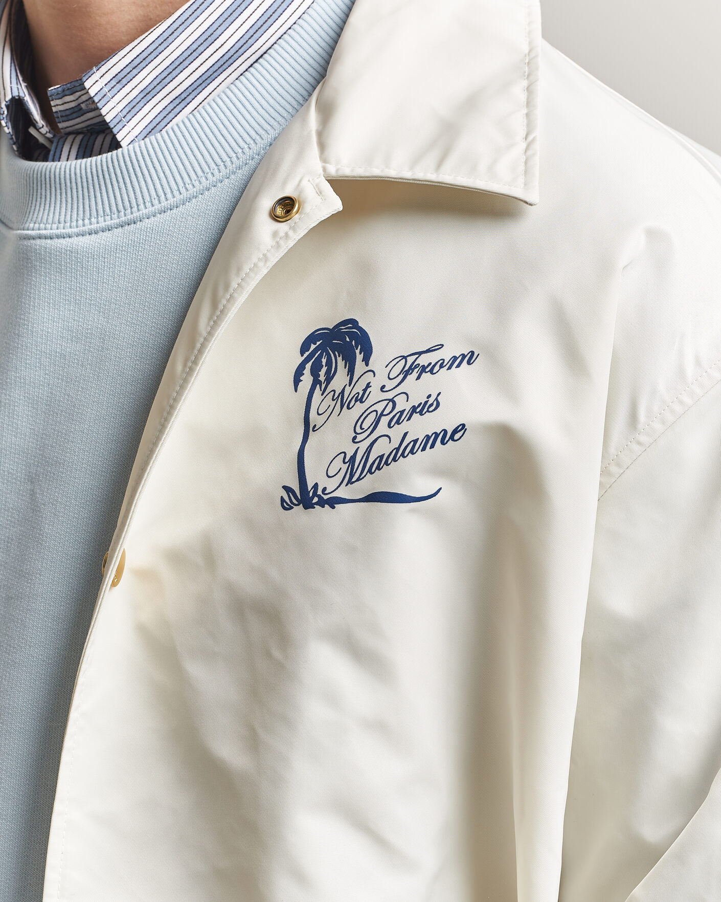Uomini | Giacche | Drôle de Monsieur | Palmier Slogan Coach Jacket Off White