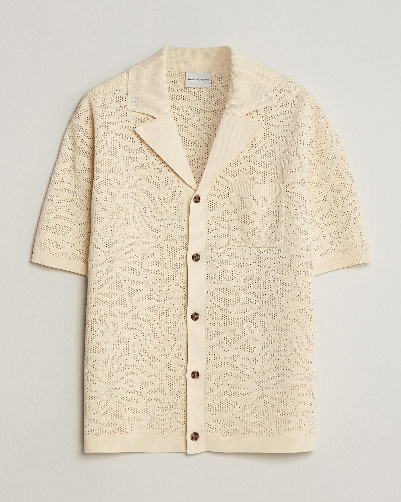 Uomini | Camicie | Drôle de Monsieur | Knitted Resort Shirt Off White
