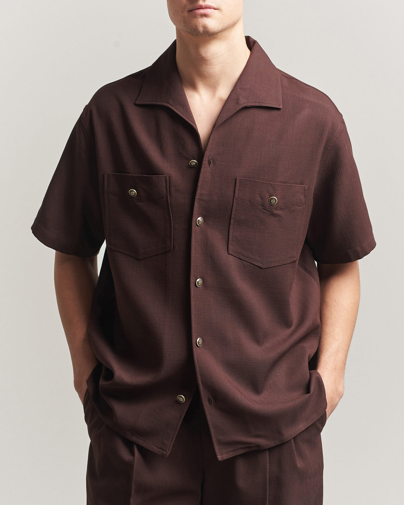Uomini | Camicie | Drôle de Monsieur | Viscose Resort Shirt Brown