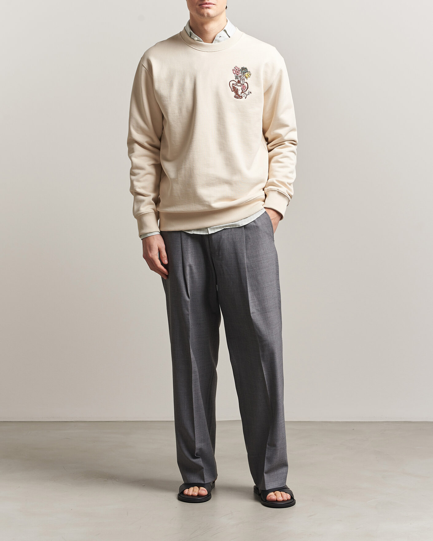 Uomini | Maglieria | Drôle de Monsieur | Vase Havana Sweatshirt Sand