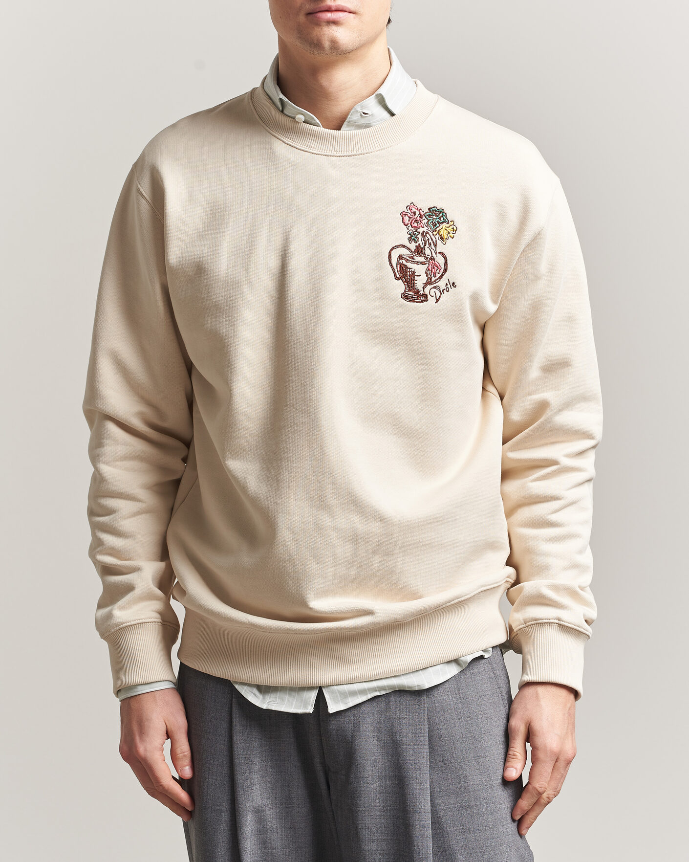 Uomini | Maglieria | Drôle de Monsieur | Vase Havana Sweatshirt Sand