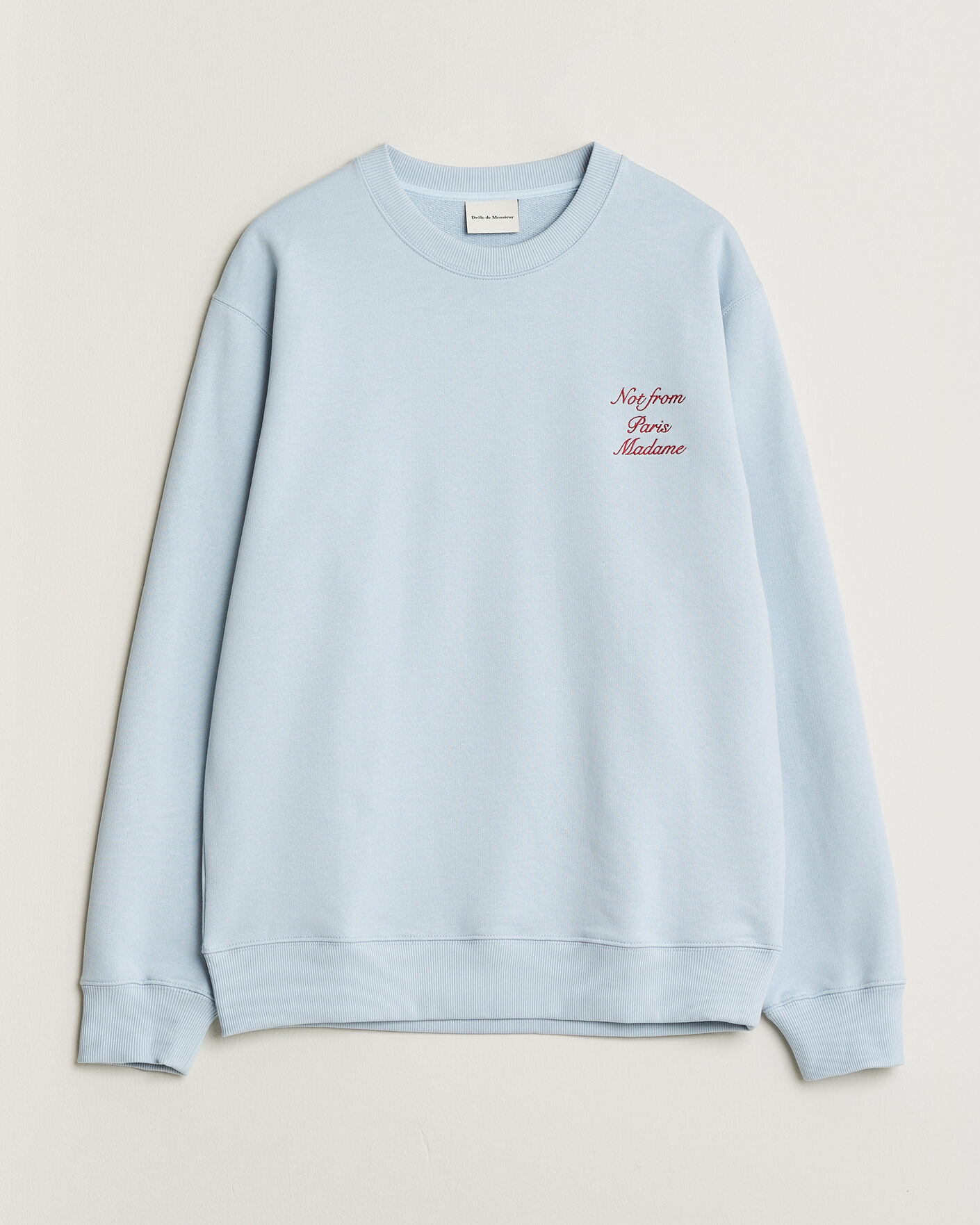 Uomini | Maglieria | Drôle de Monsieur | Slogan Cursive Sweatshirt Light Blue