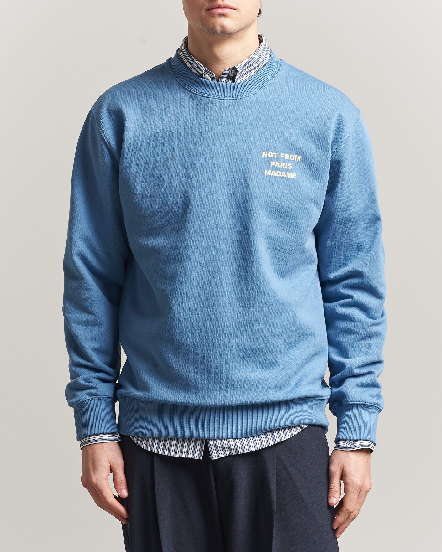 Uomini | Maglieria | Drôle de Monsieur | Slogan Sweatshirt Atlantic Blue