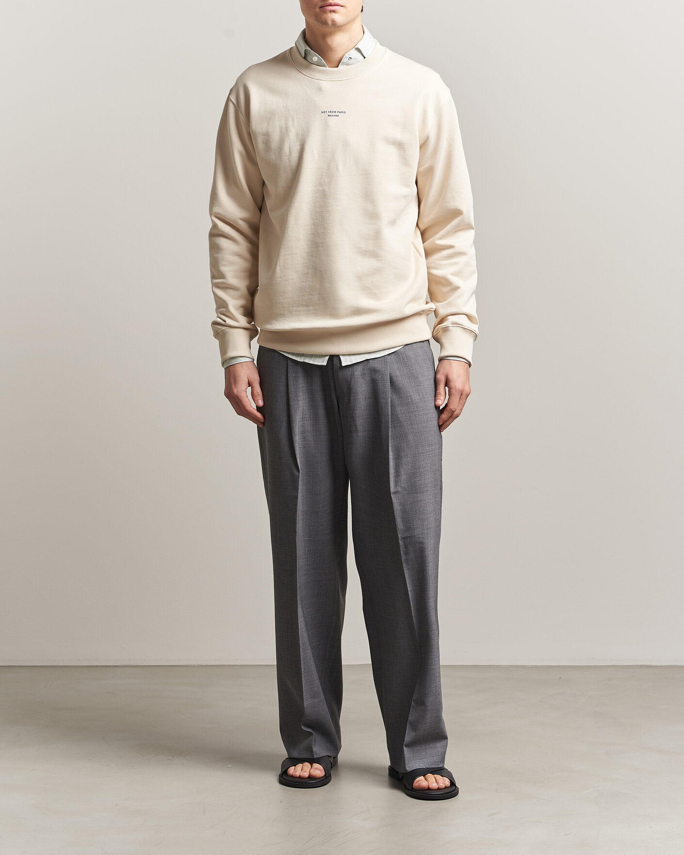 Uomini | Maglieria | Drôle de Monsieur | Classic Slogan Sweatshirt Sand