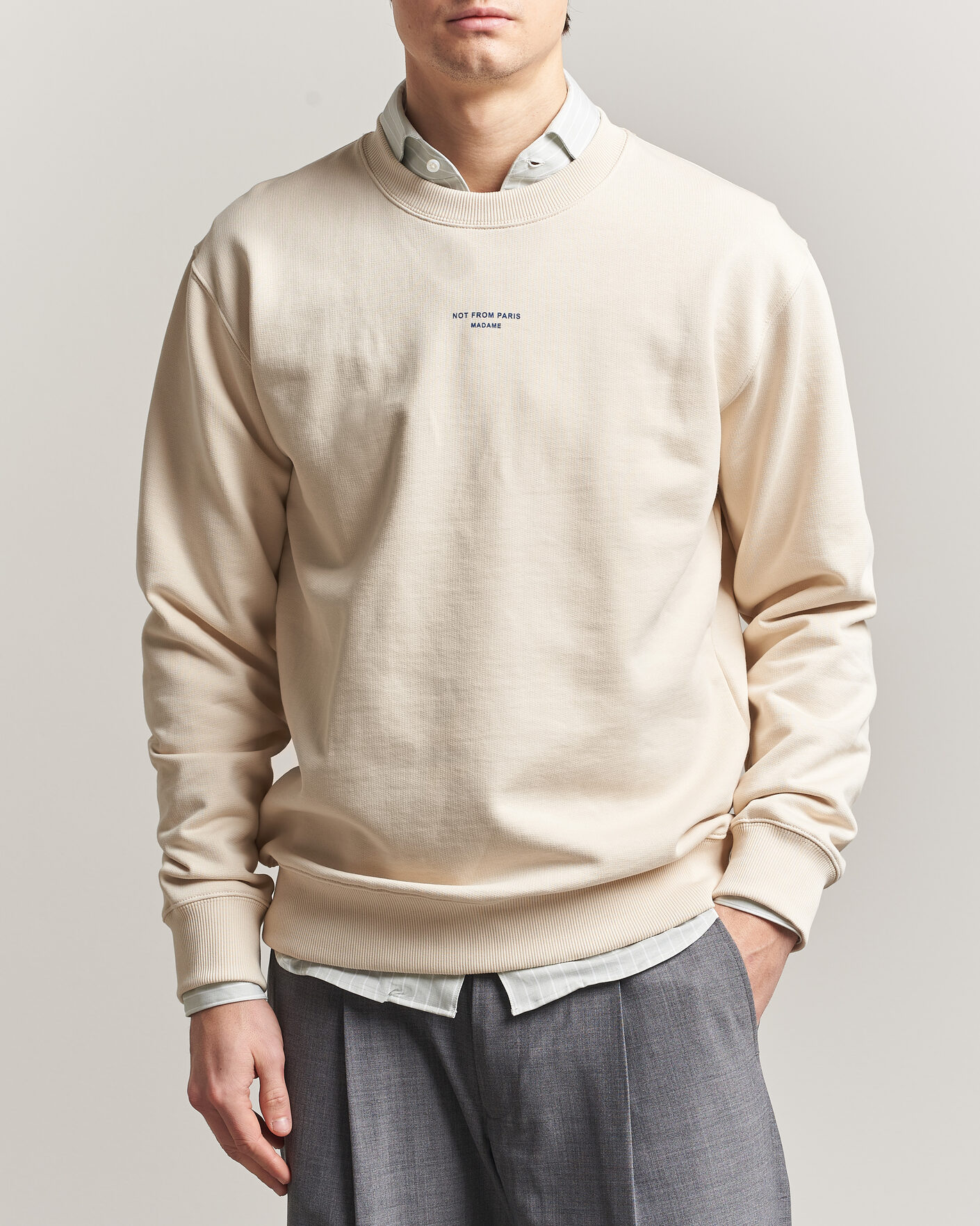 Uomini | Maglieria | Drôle de Monsieur | Classic Slogan Sweatshirt Sand