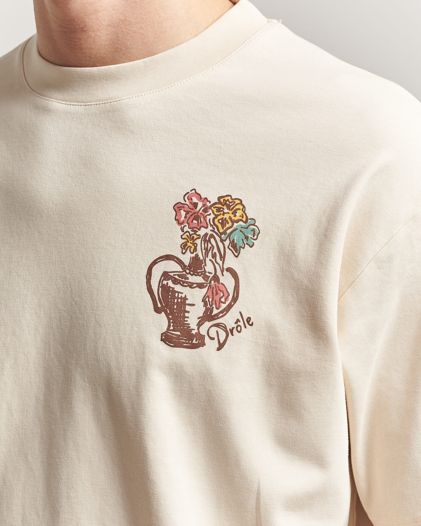 Uomini | T-shirt | Drôle de Monsieur | Vase Havana T-Shirt Sand