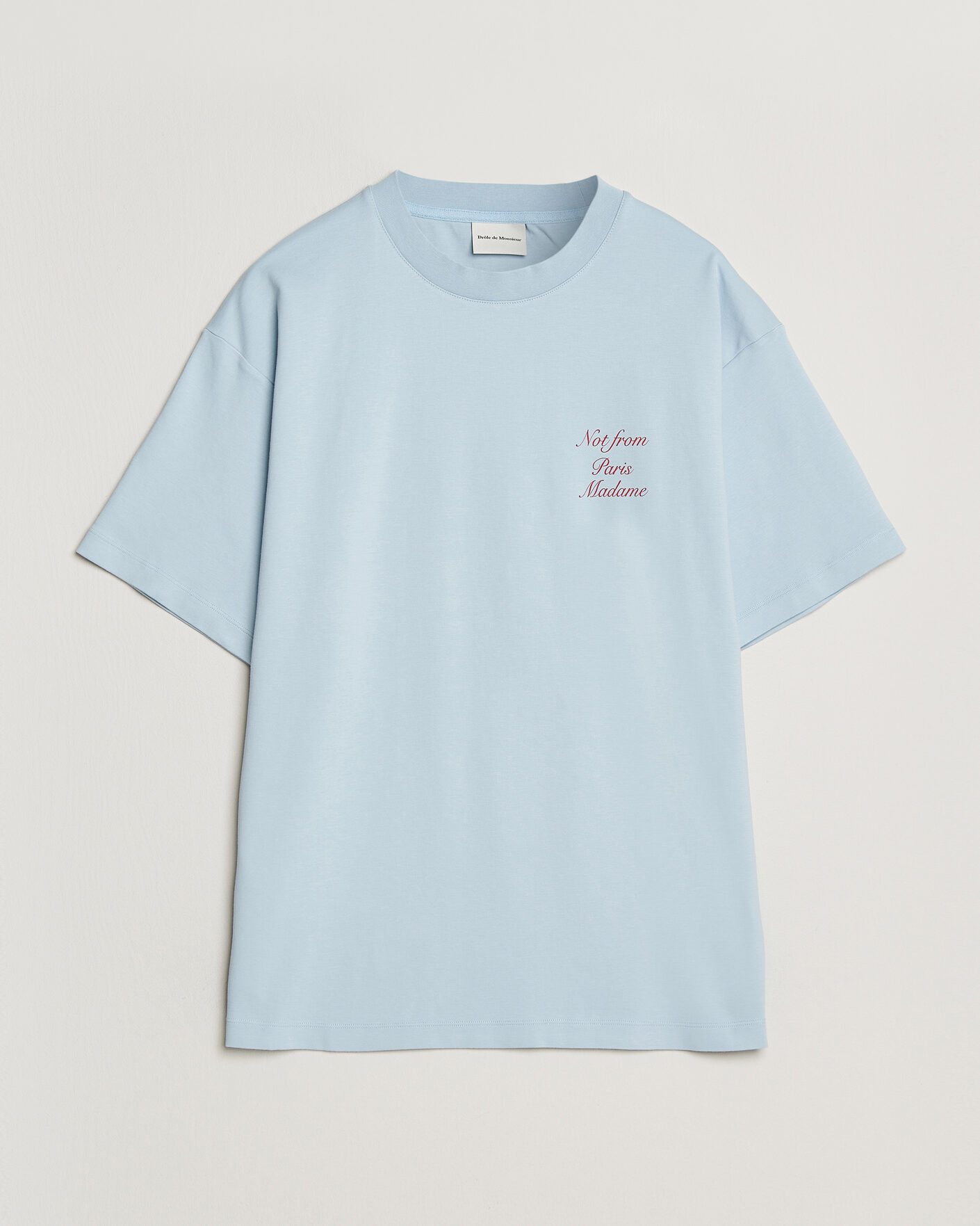 Uomini | T-shirt | Drôle de Monsieur | Slogan Cursive T-Shirt Light Blue