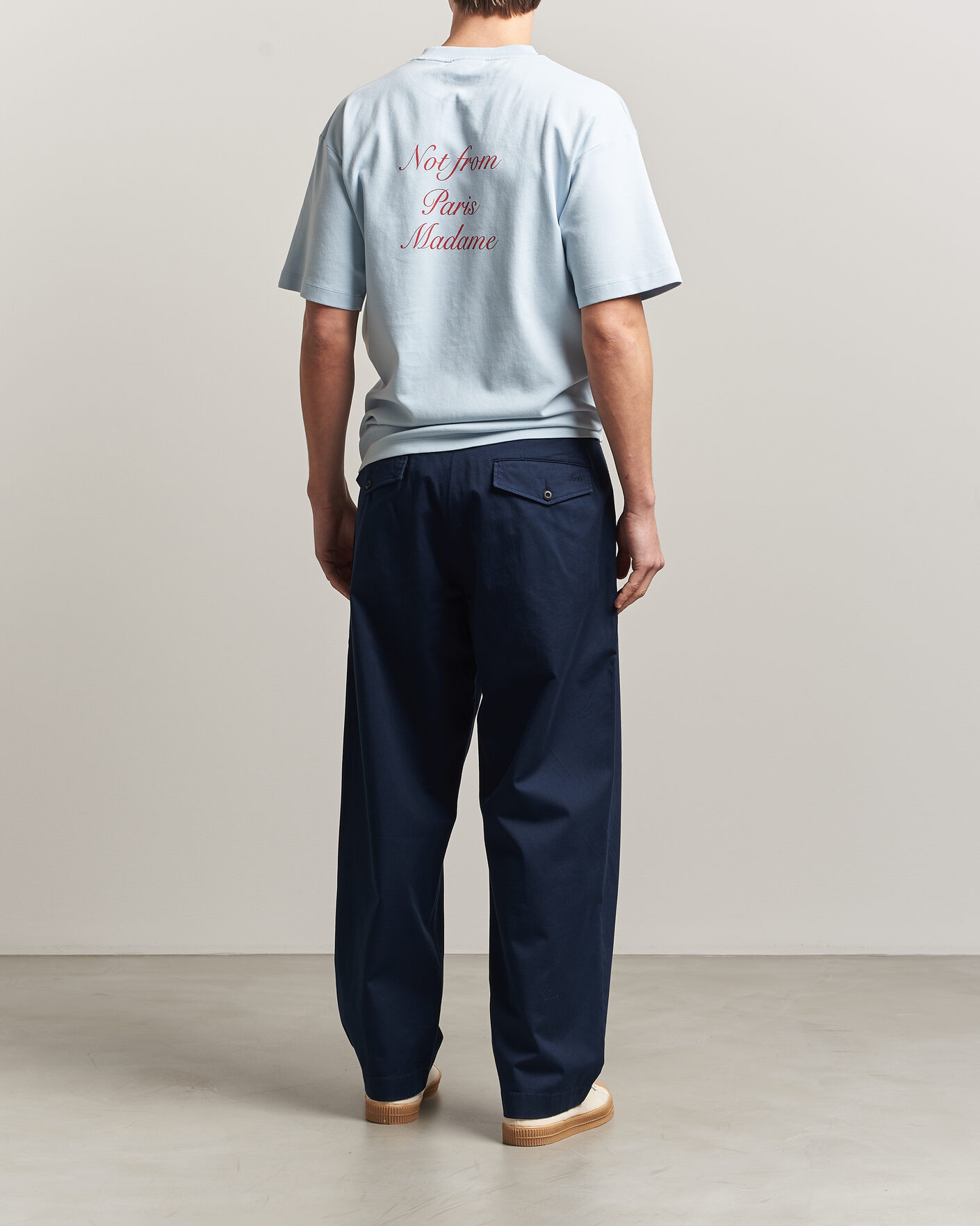 Uomini | T-shirt | Drôle de Monsieur | Slogan Cursive T-Shirt Light Blue