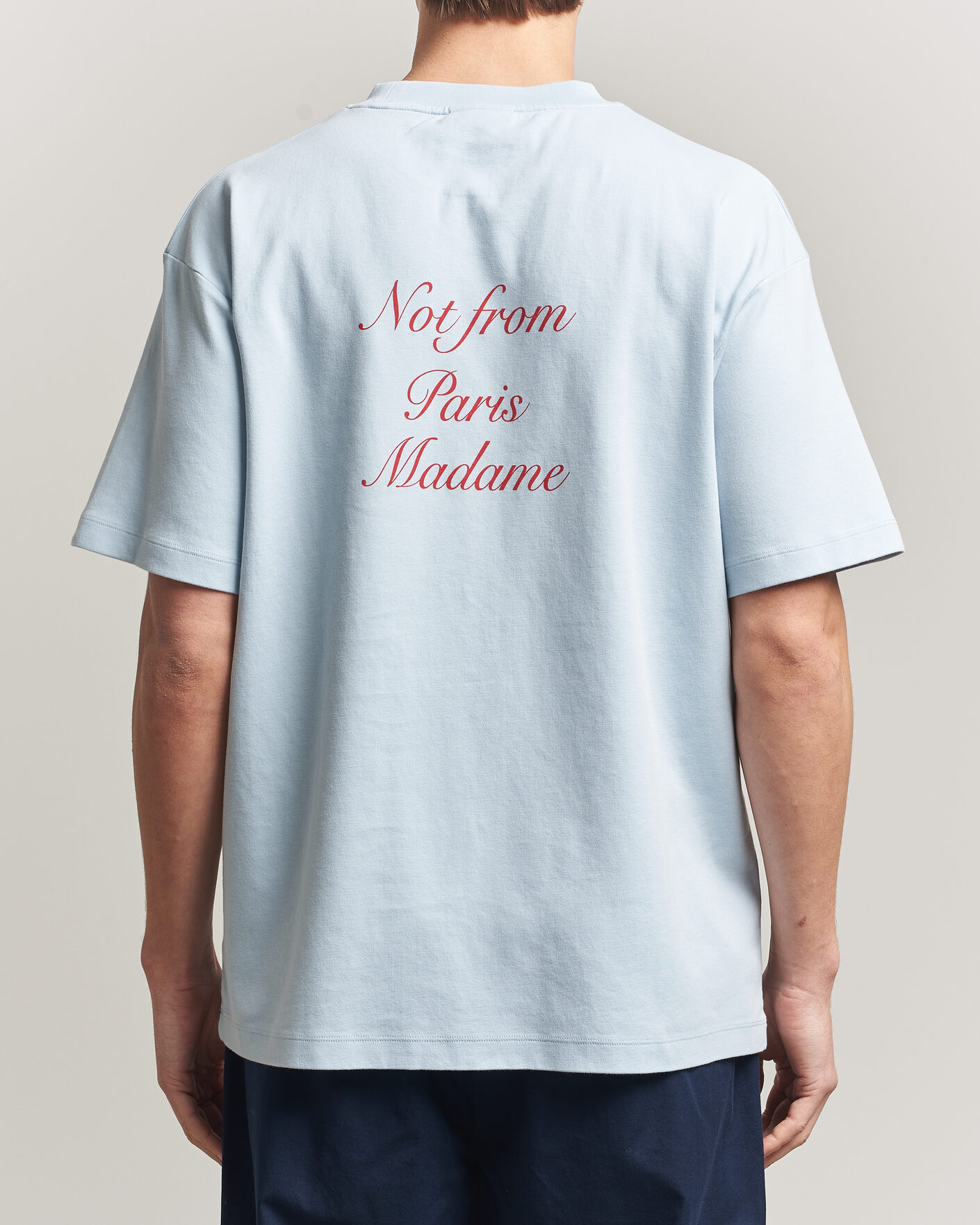 Uomini | T-shirt | Drôle de Monsieur | Slogan Cursive T-Shirt Light Blue