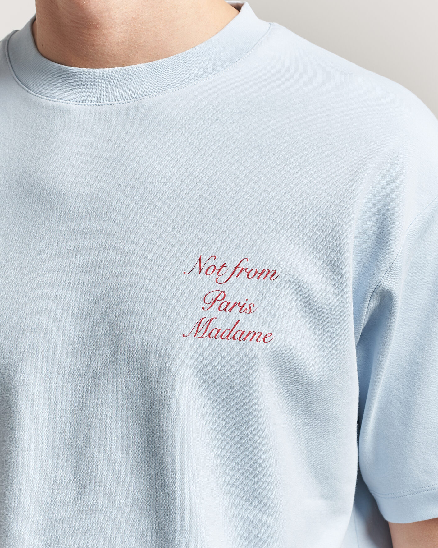 Uomini | T-shirt | Drôle de Monsieur | Slogan Cursive T-Shirt Light Blue