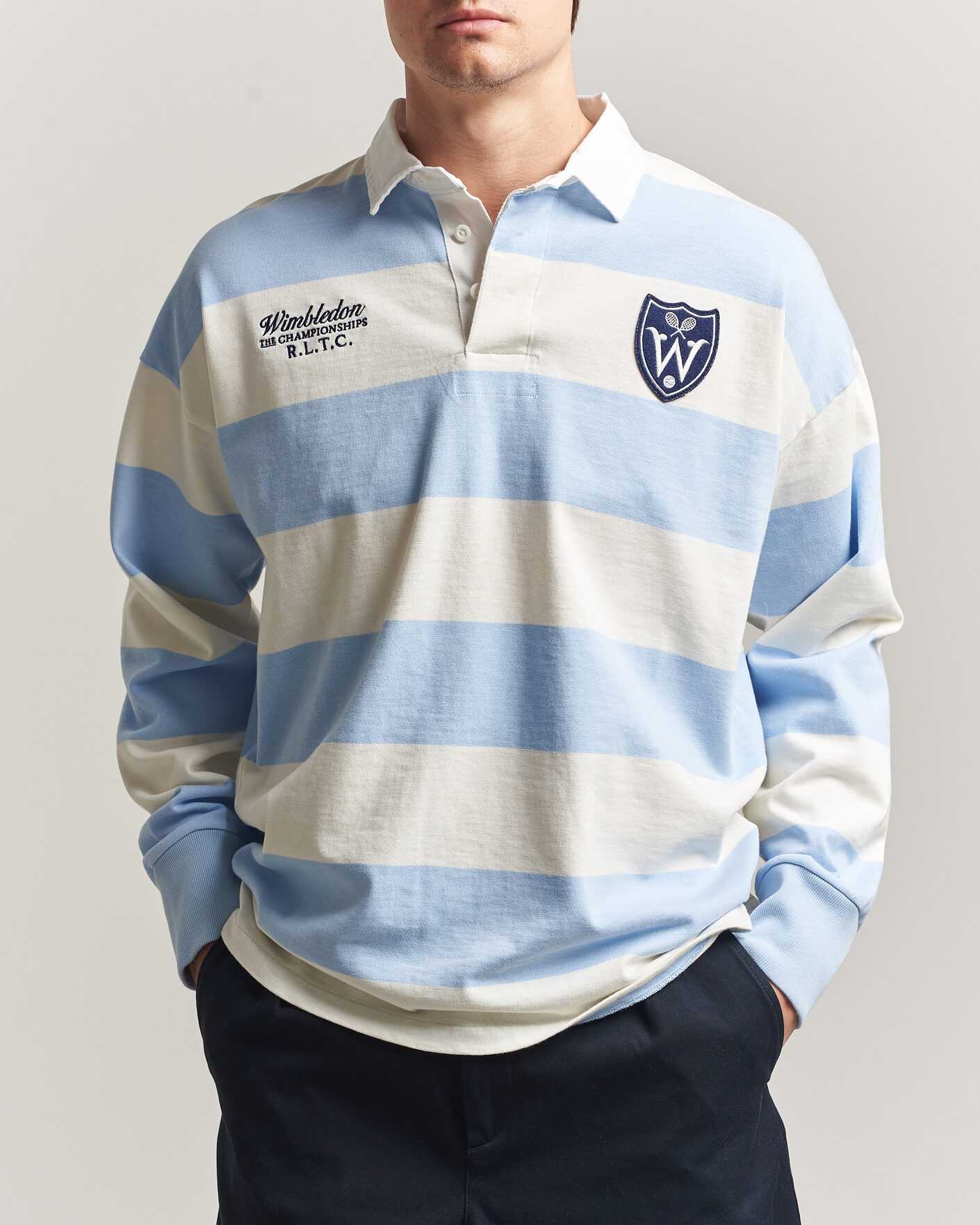 Uomini | Maglieria | Polo Ralph Lauren | Striped Rugby Pullover Office Blue/Deckwash White