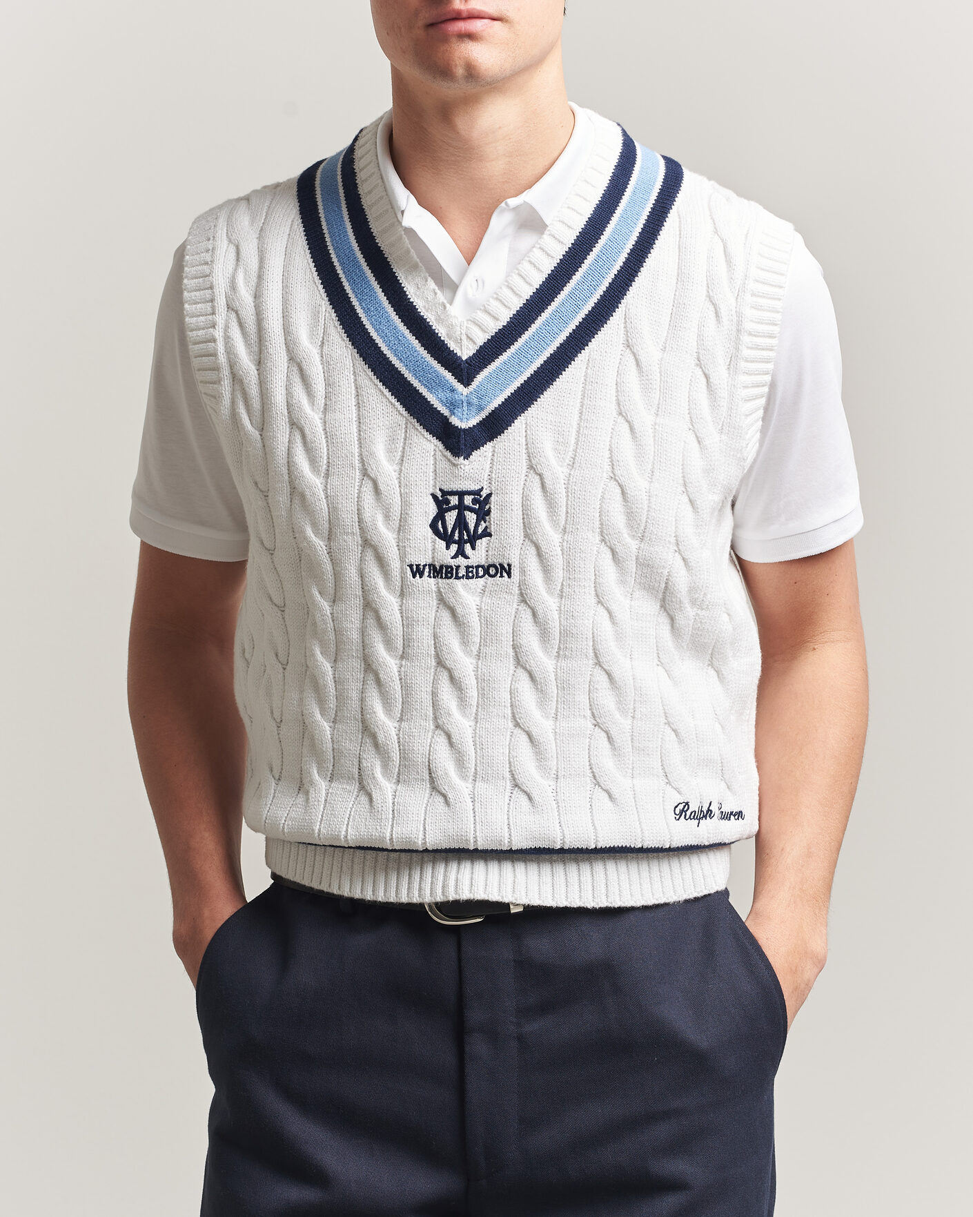Uomini | Maglieria | Polo Ralph Lauren | Cotton Cable Vest Cream Combo