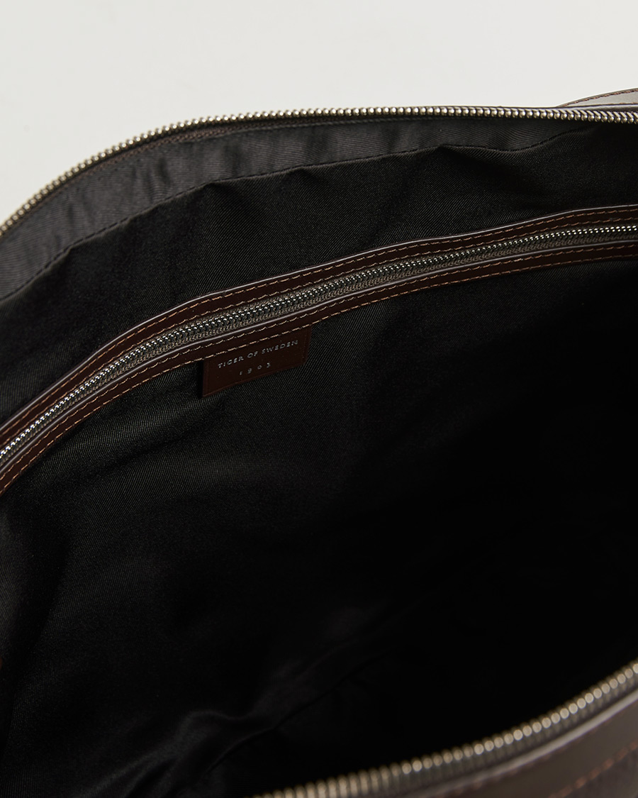 Uomini | Borse | Tiger of Sweden | Bosun Grained Leather Briefcase Dark Brown